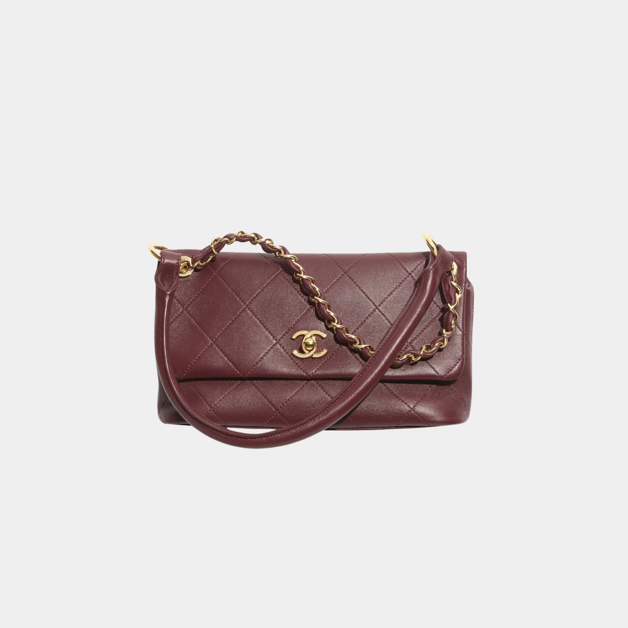 Flap Bag Lambskin Dark Burgundy