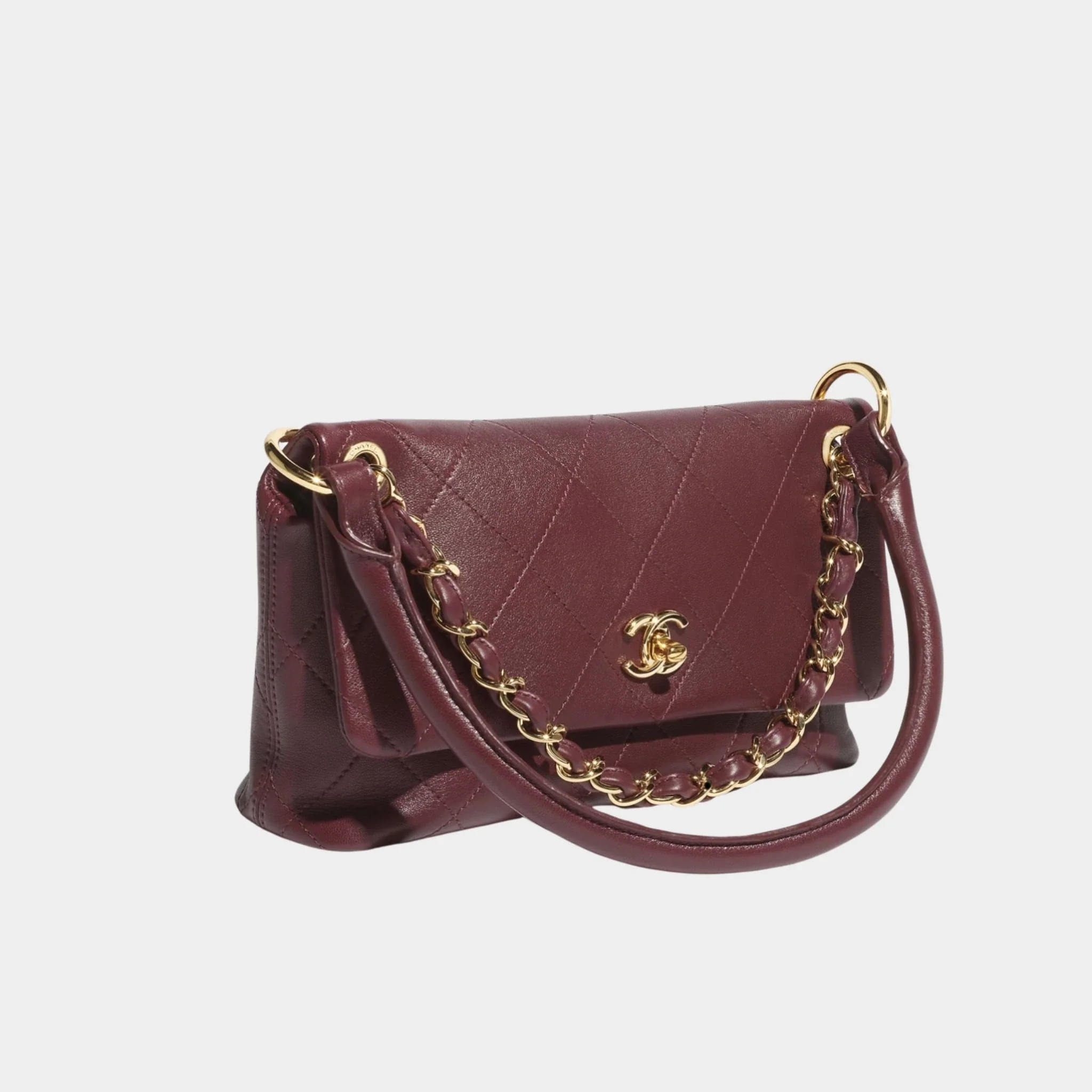 Flap Bag Lambskin Dark Burgundy - Image 3