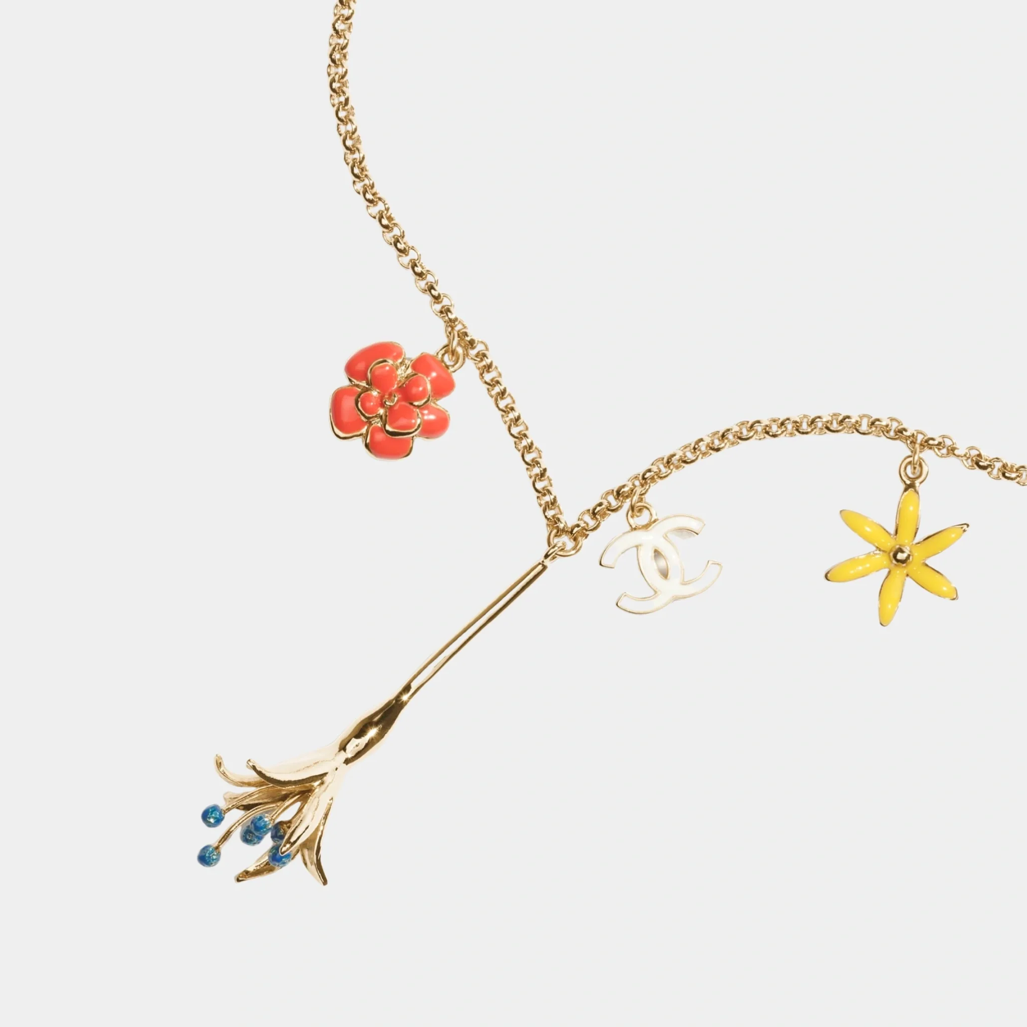 Floral Inspired Necklace in Metal & Resin - Image 2