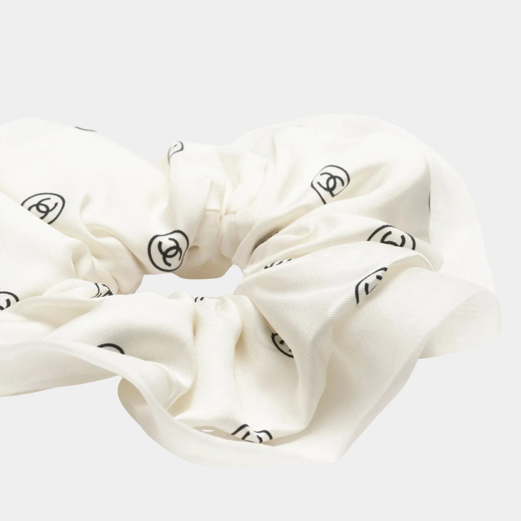 Hair accessory Silk twill Black & White - Image 2