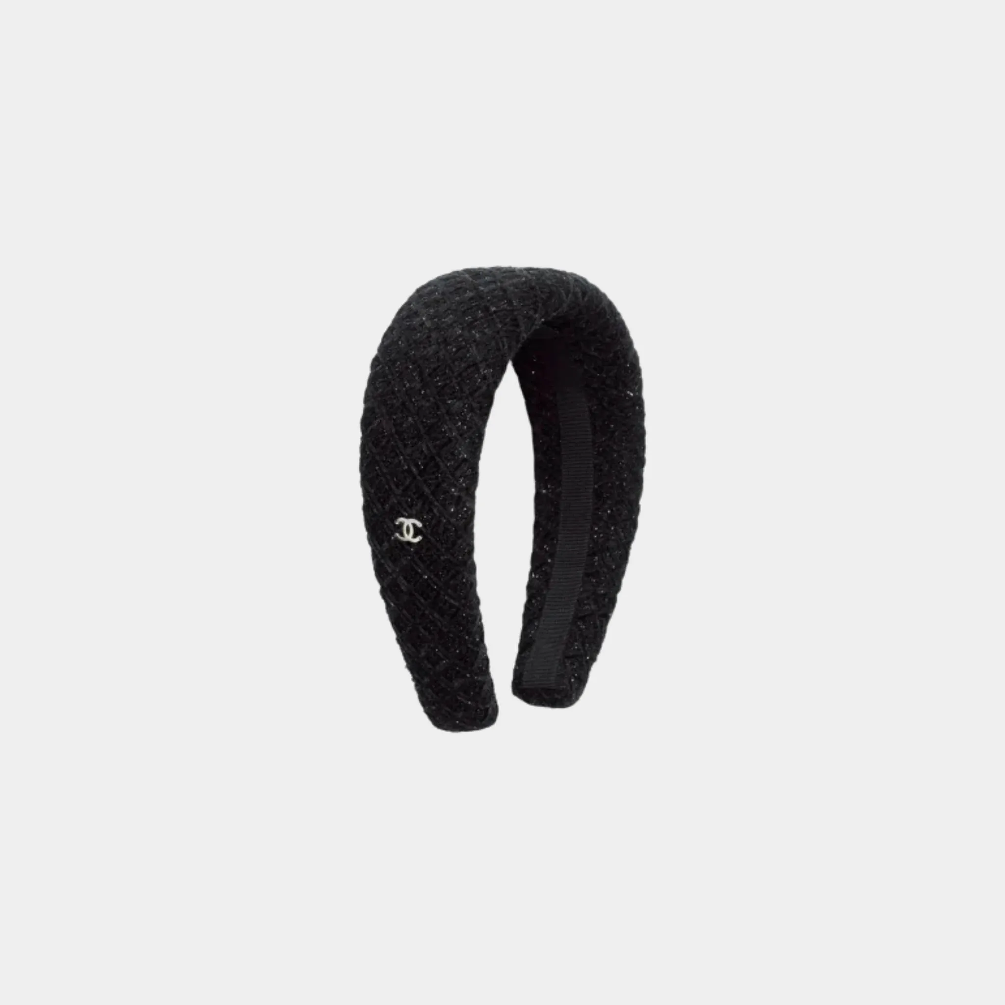 Headband Cotton Tweed Black - Image 2