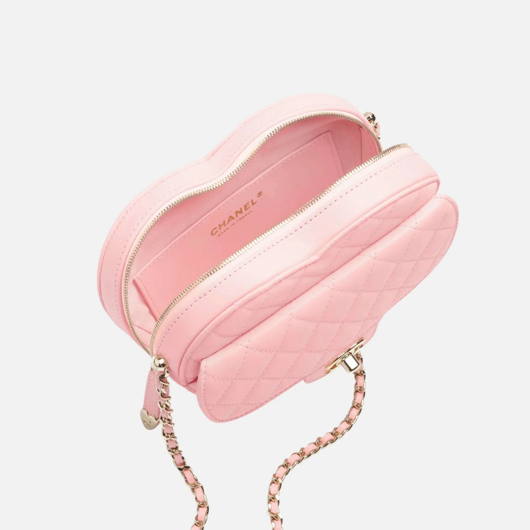 Heart Bag in Lambskin and Gold Metal - Image 2