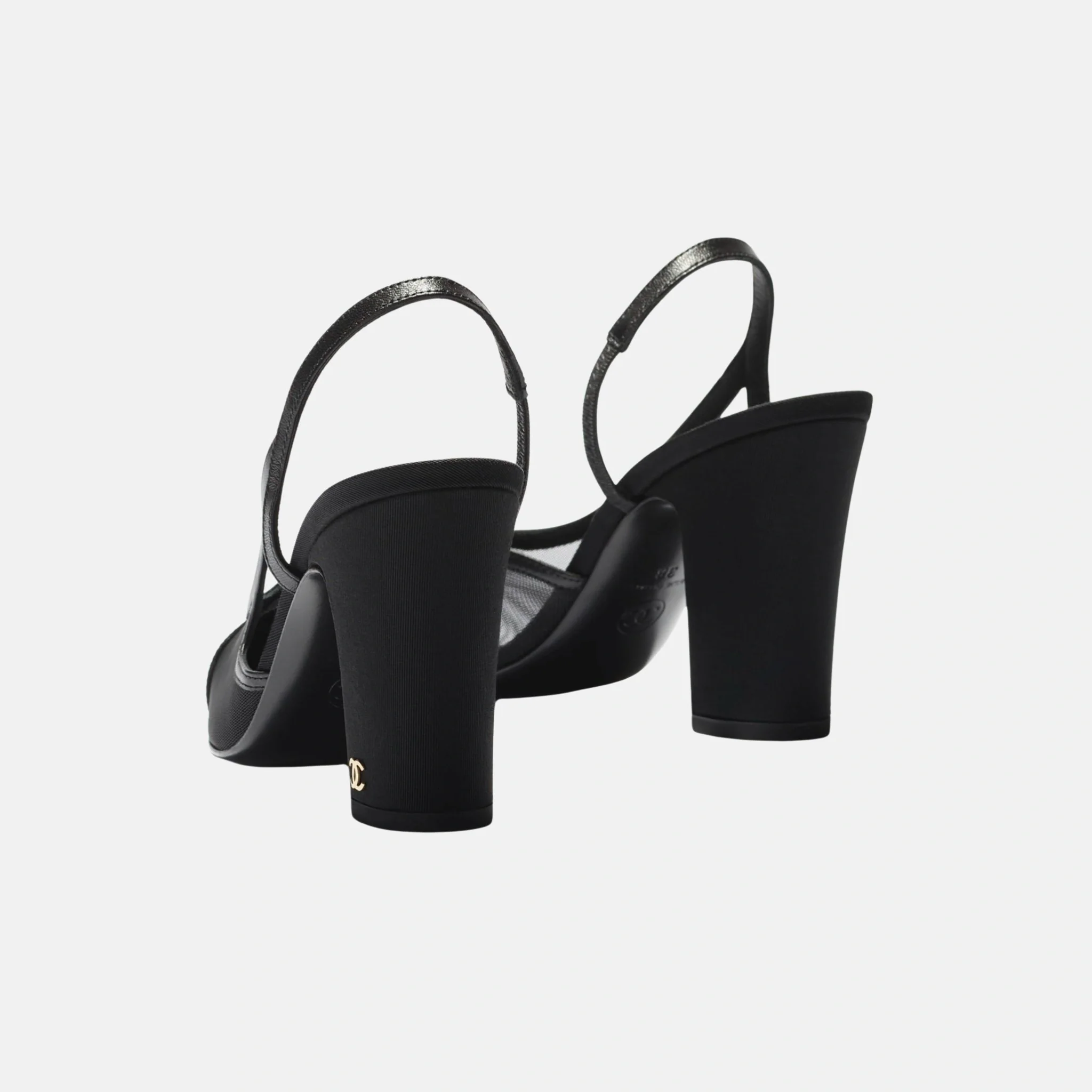 Heeled Slingbacks in Mesh and Grosgrain - Image 3