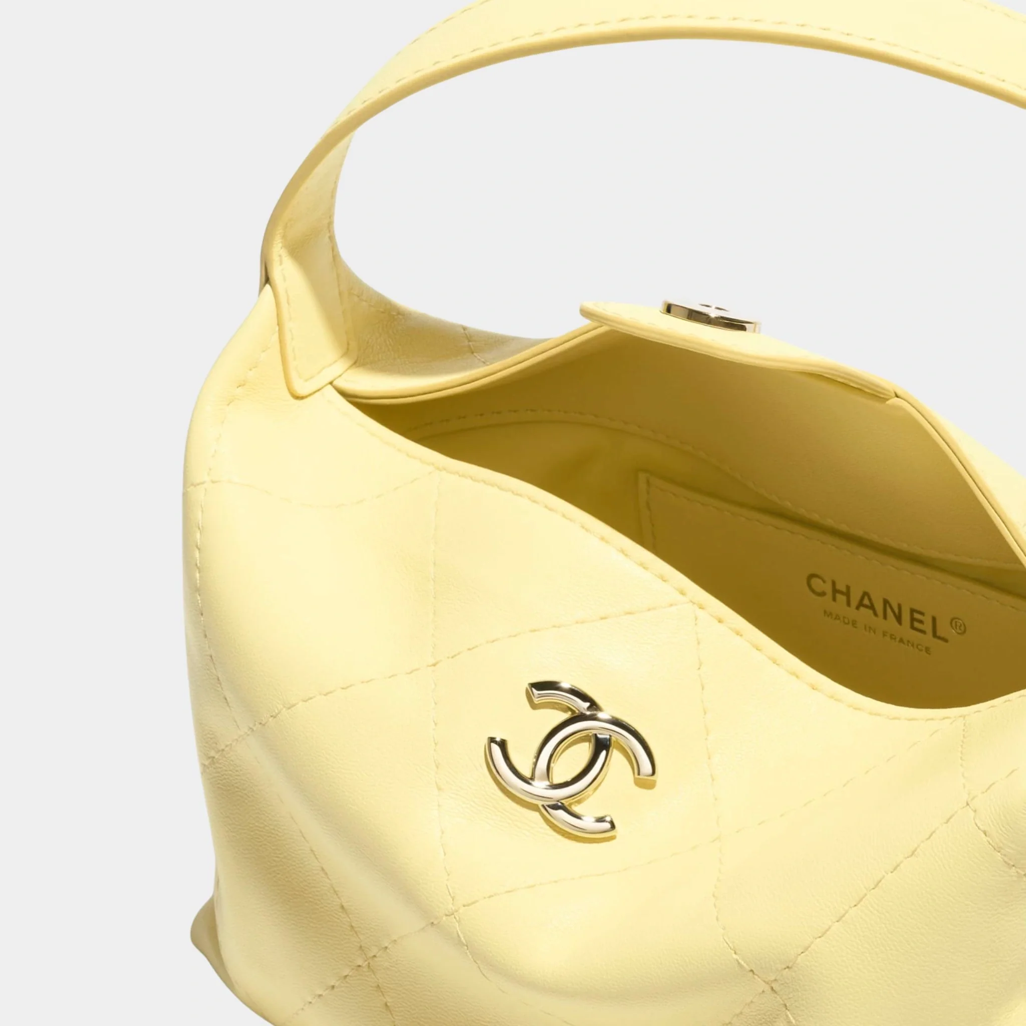 Hobo Handbag Shiny Lambskin & Gold Tone Metal - Image 2