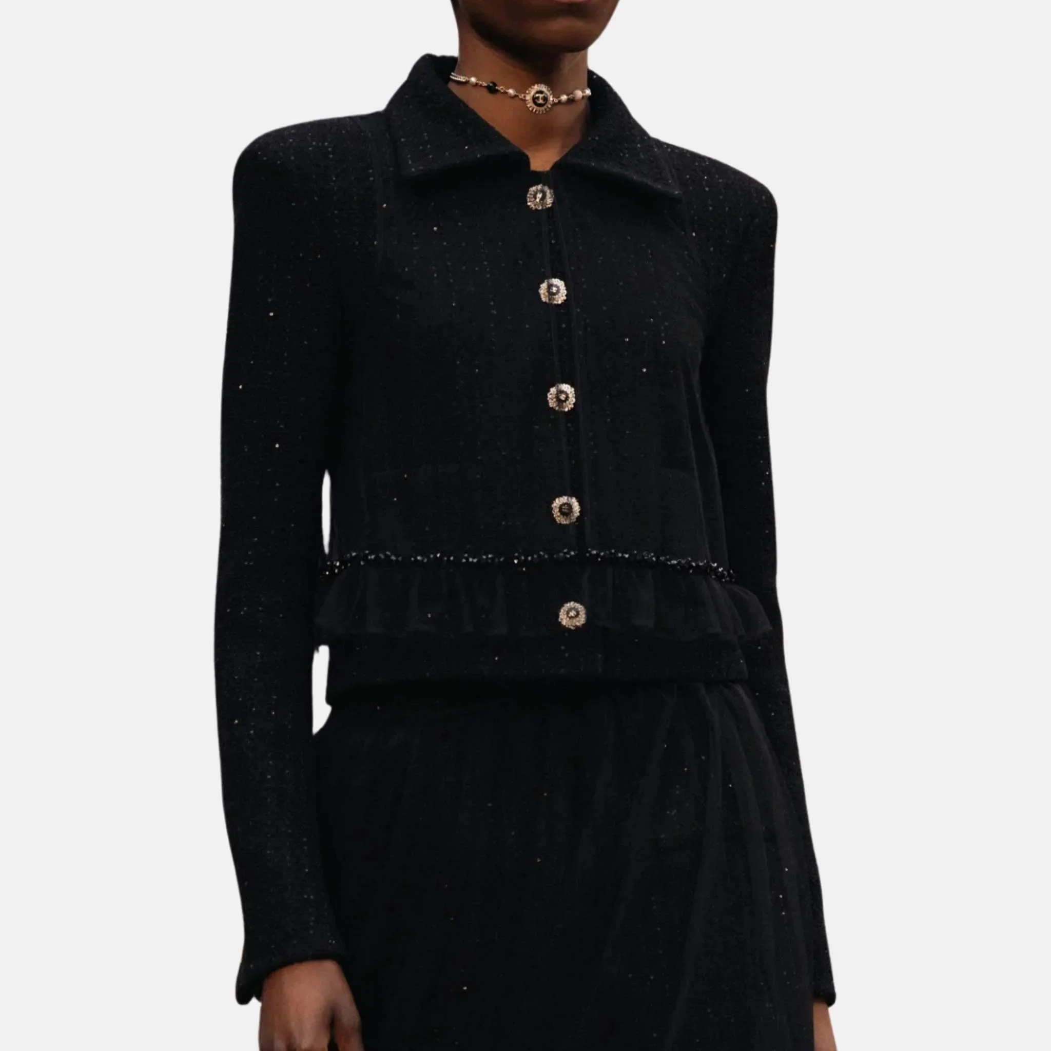 Jacket Glittered Wool Tweed