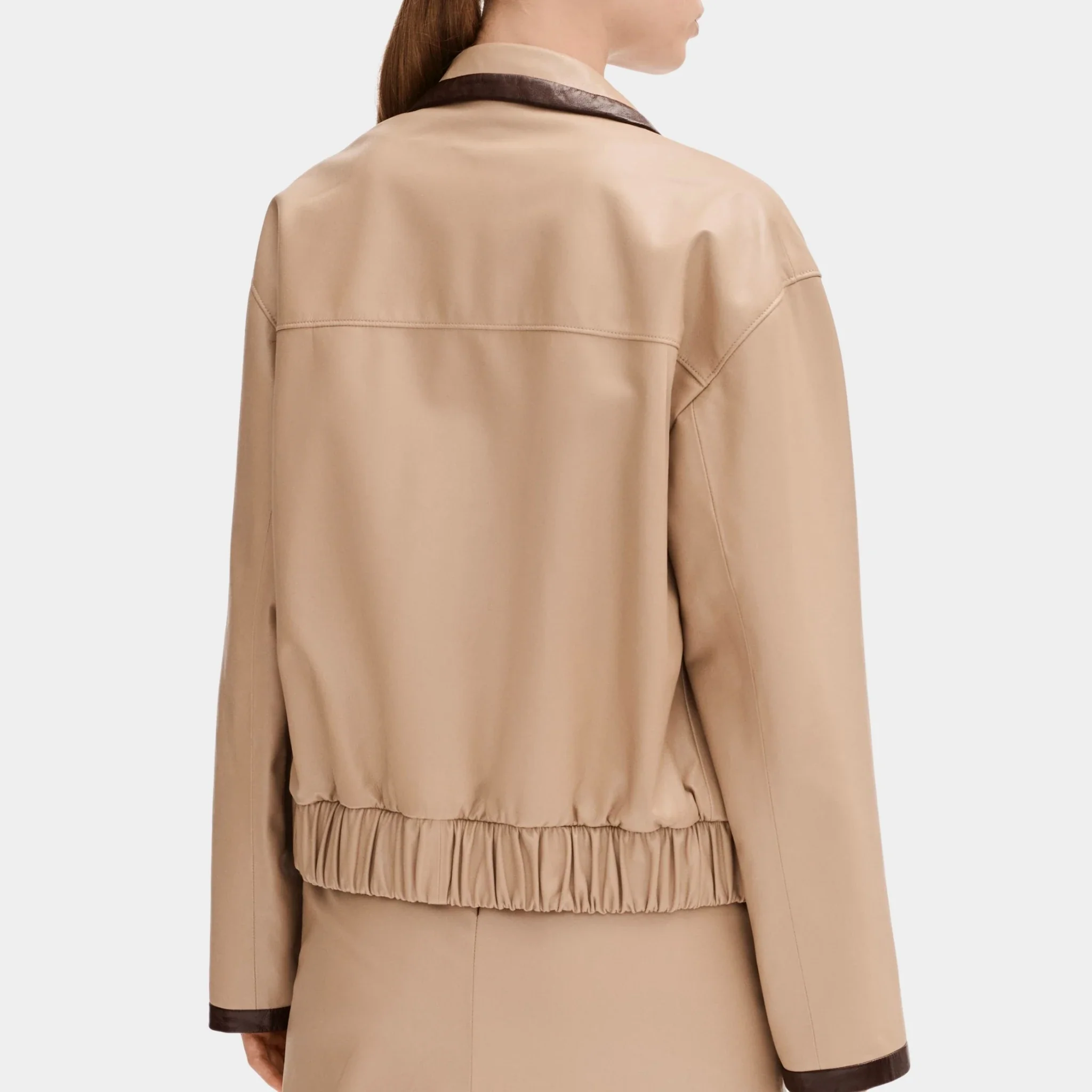 Jacket in Beige and Burgundy Lambskin - Image 2