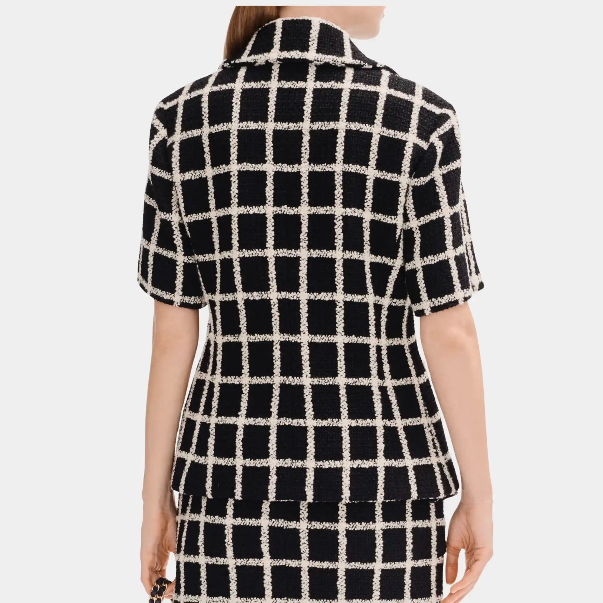 Jacket in Black and White Wool Tweed - Image 2