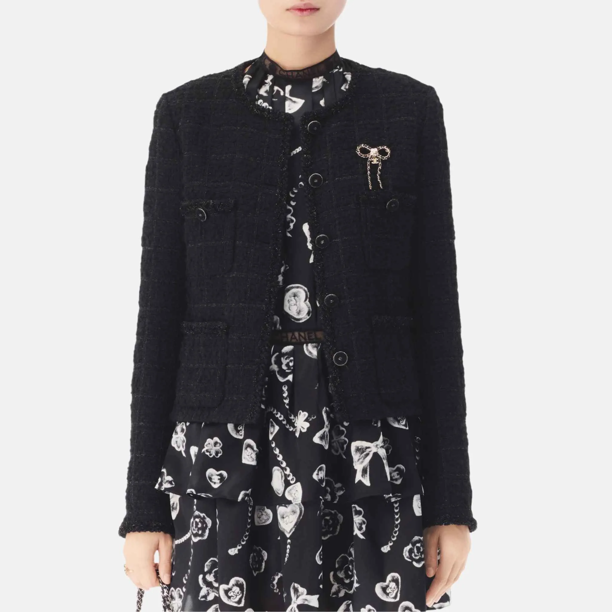 Jacket in Black Tweed - Image 2