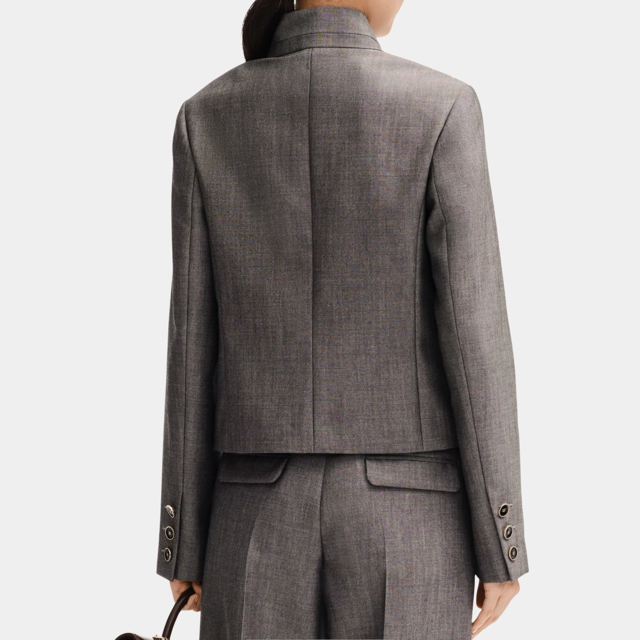 Jacket in Grey Wool Canvas - Image 2