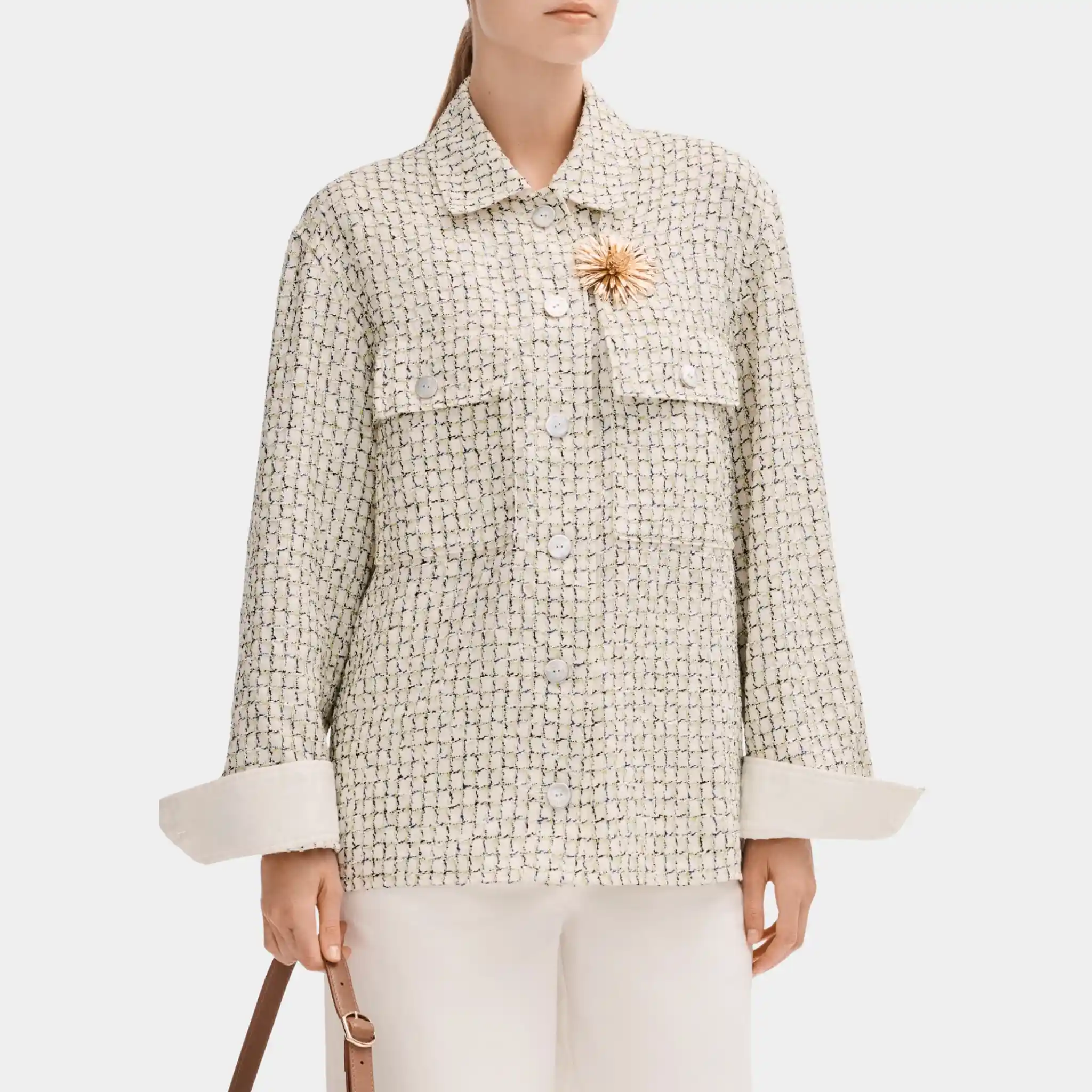 Jacket in Silk and Cotton Tweed