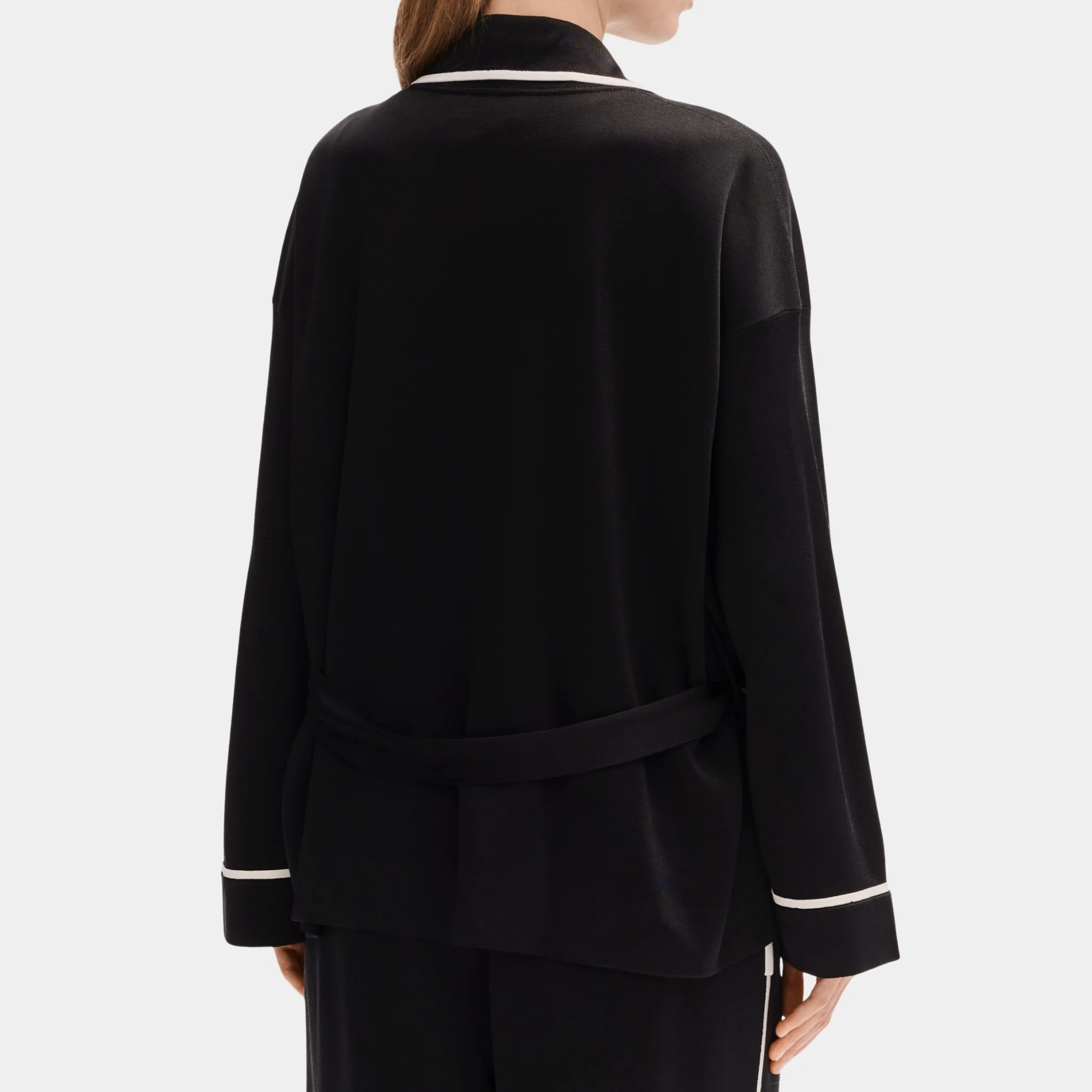 Jacket in Silk Black and White - Image 2