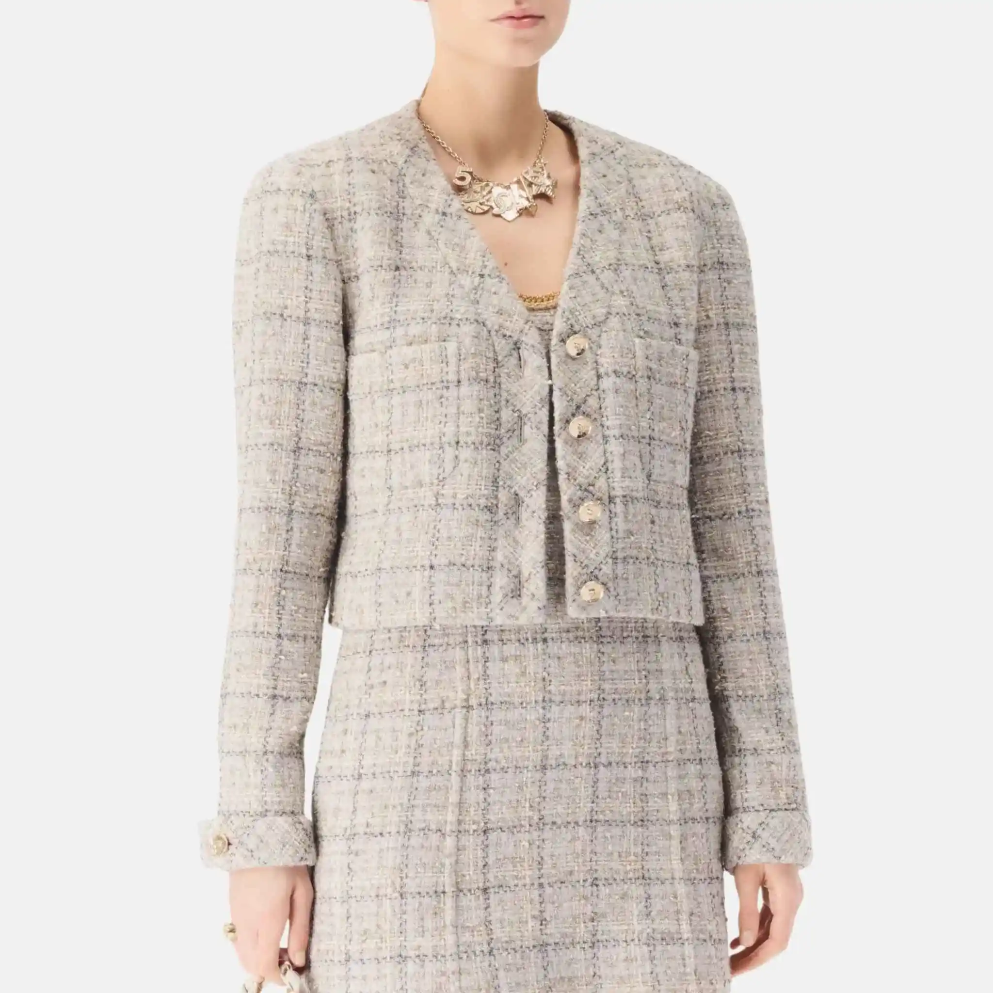 Jacket in Wool and Cotton Tweed - Image 2