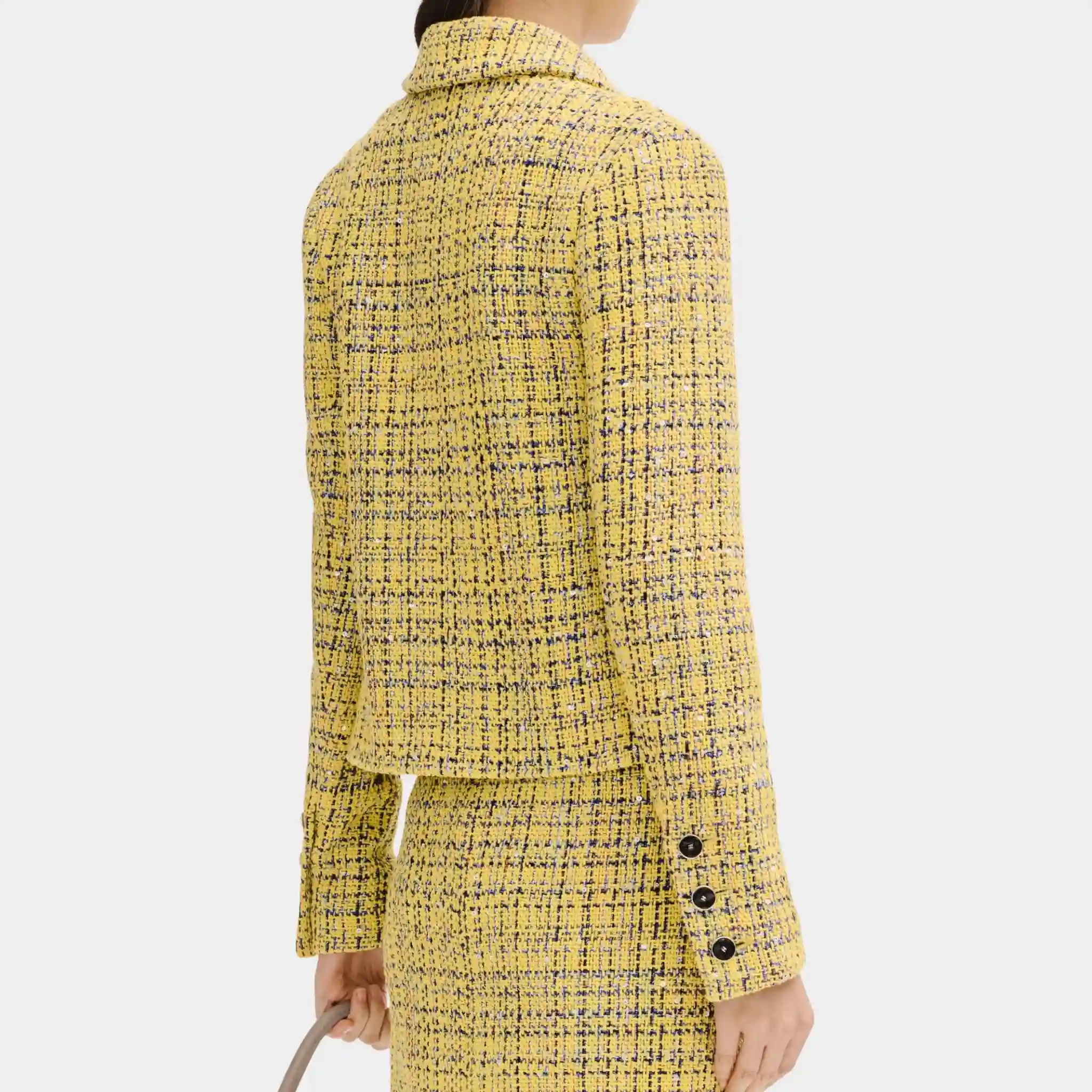Jacket in Yellow Cotton Tweed - Image 2