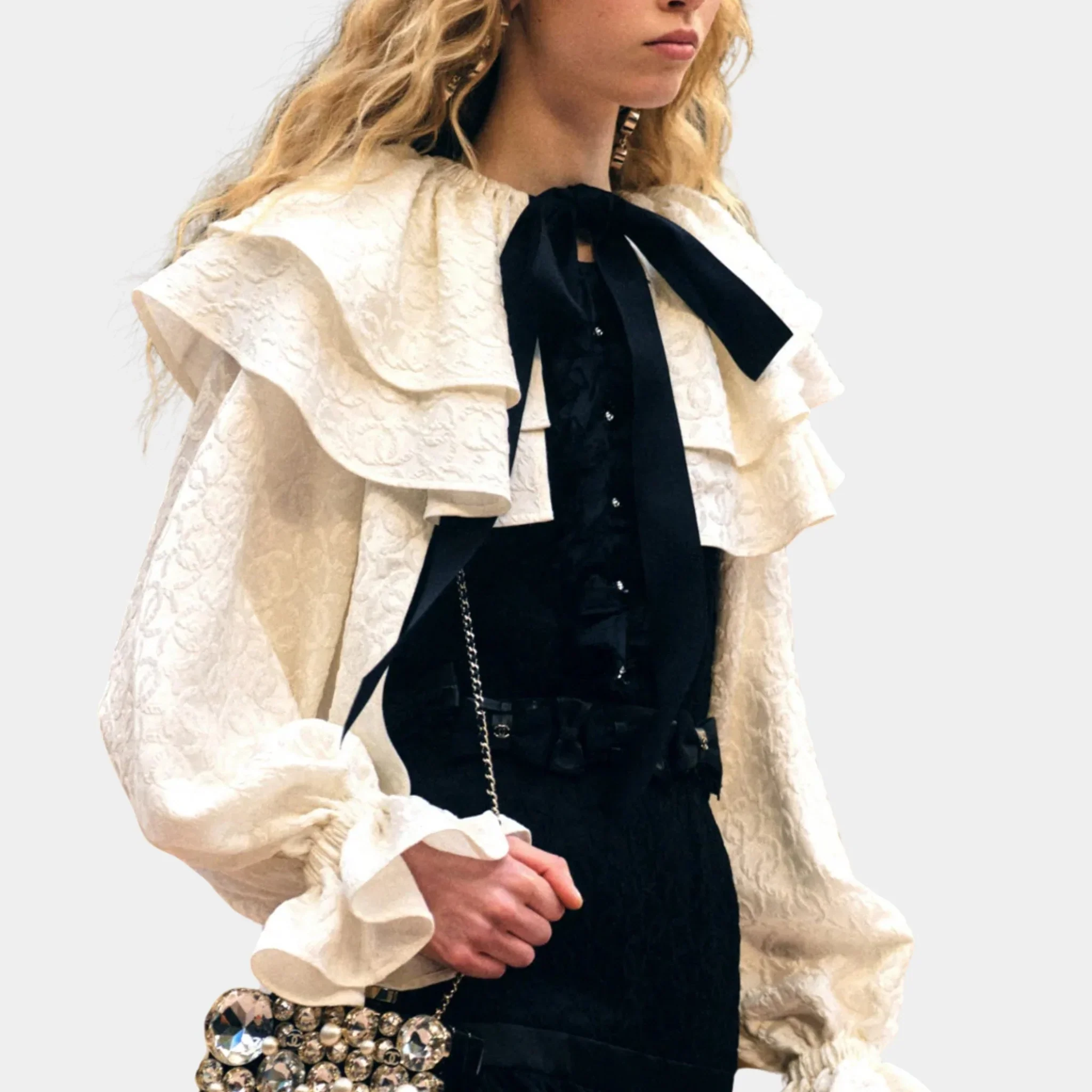 Jacket in Jacquard Silk Crepe