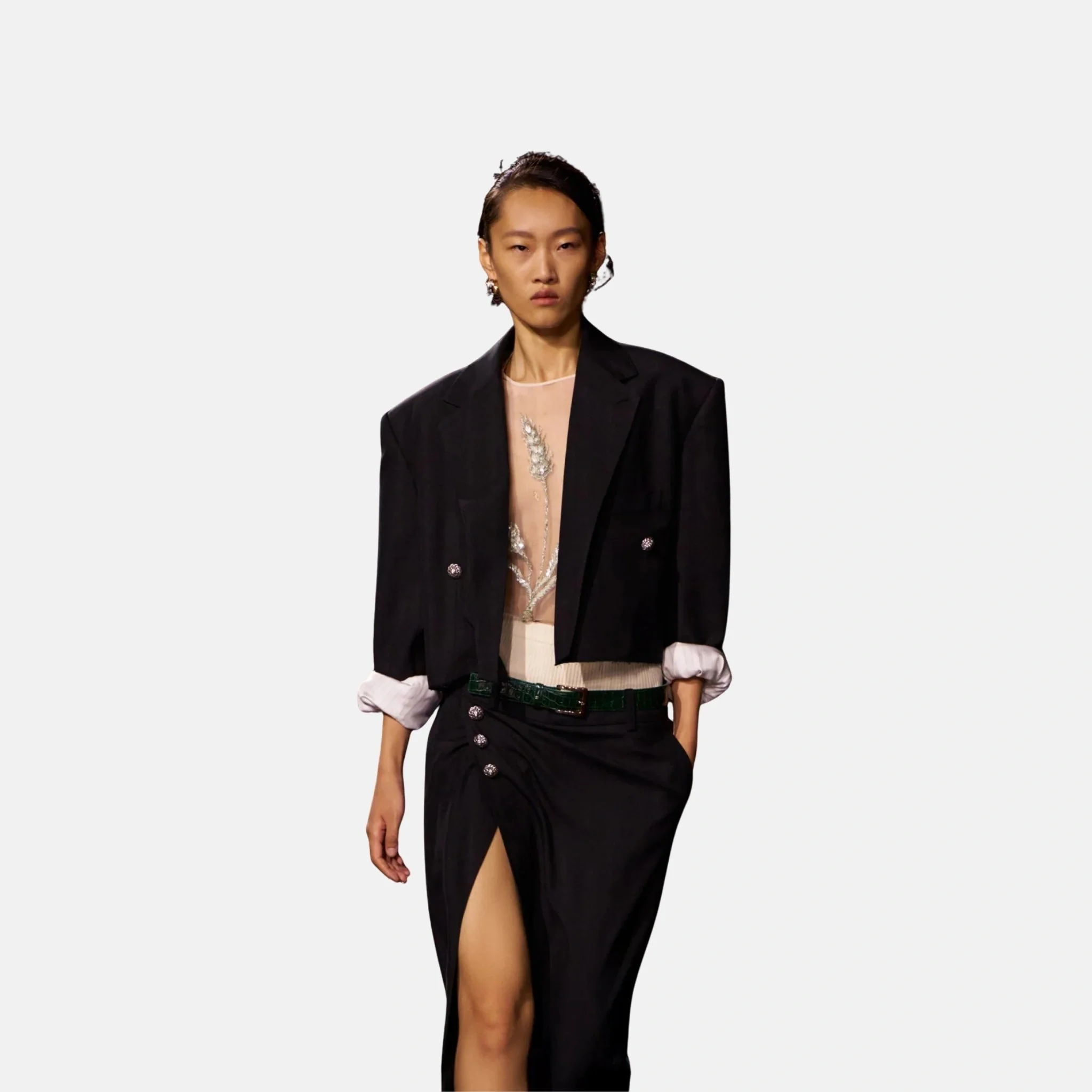 Jacket in Silk Gabardine Black
