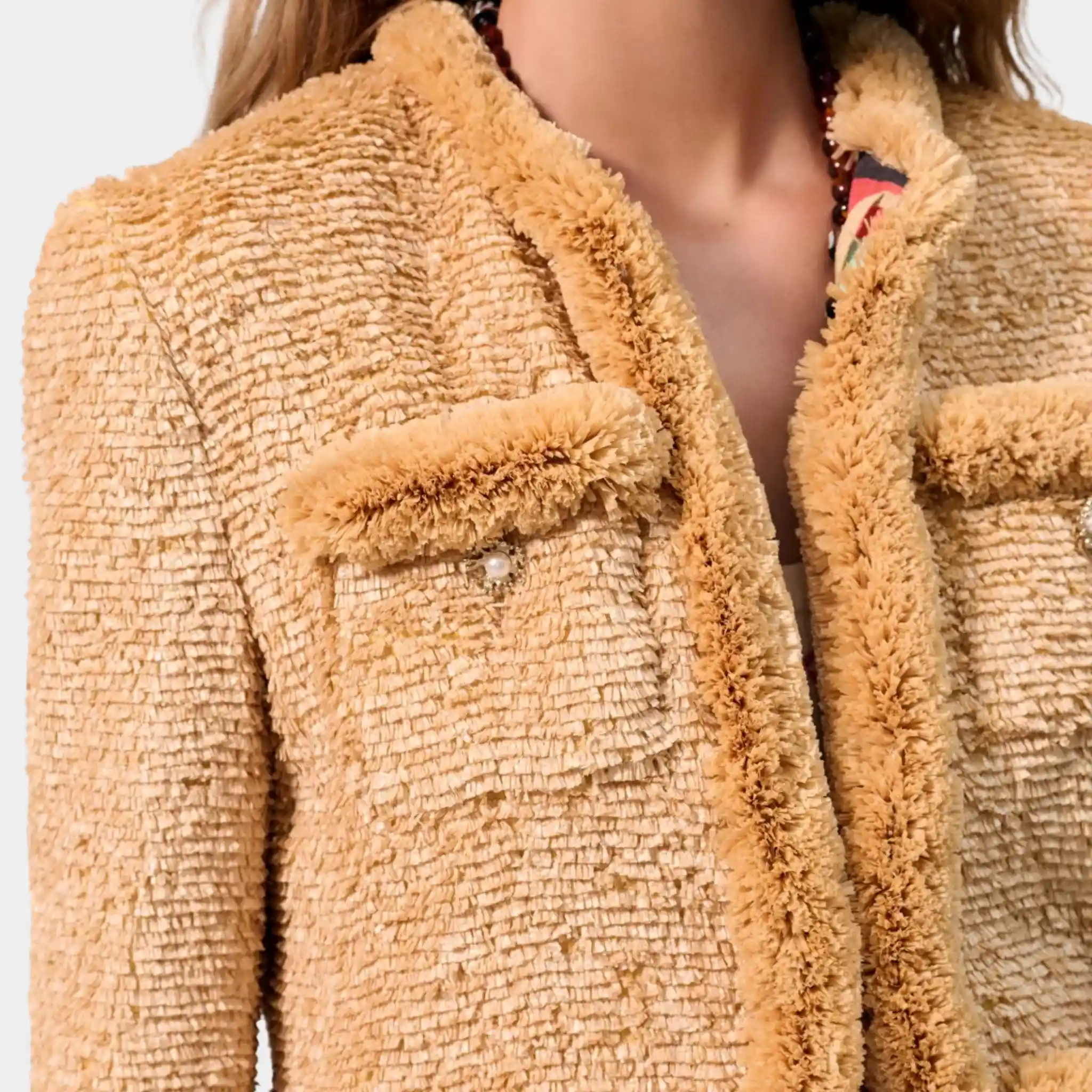 Jacket Silk & Mixed Fibers Brown - Image 2