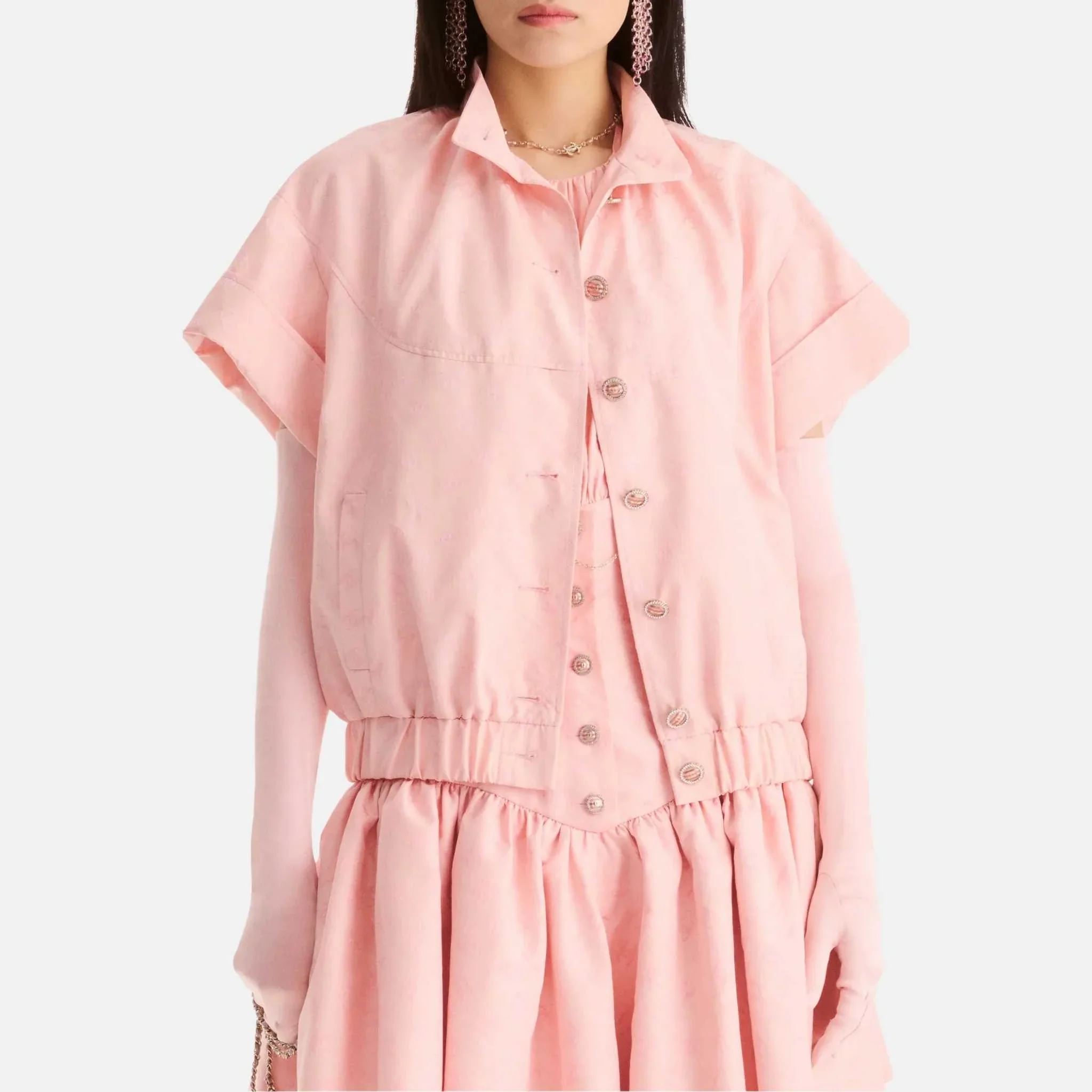 Jacket in Silk Taffeta Light Pink