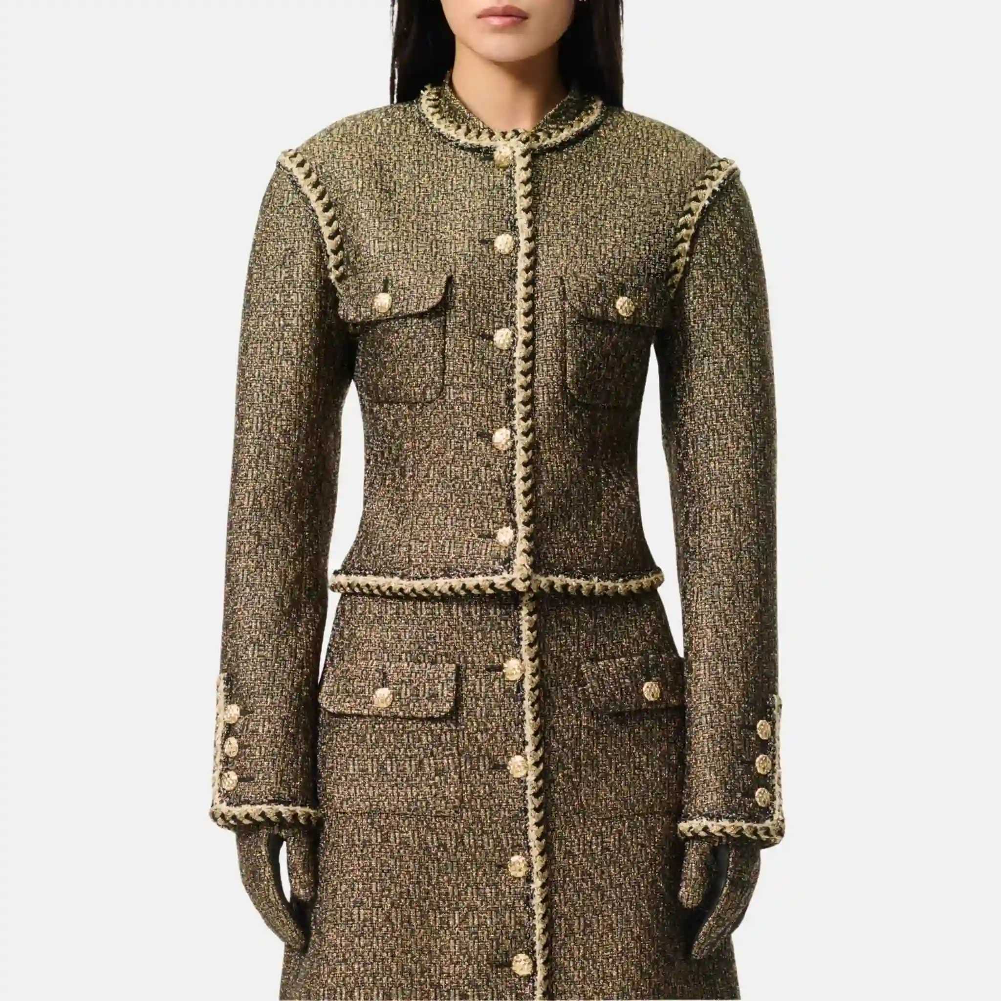 Jacket Tweed Gold And Black