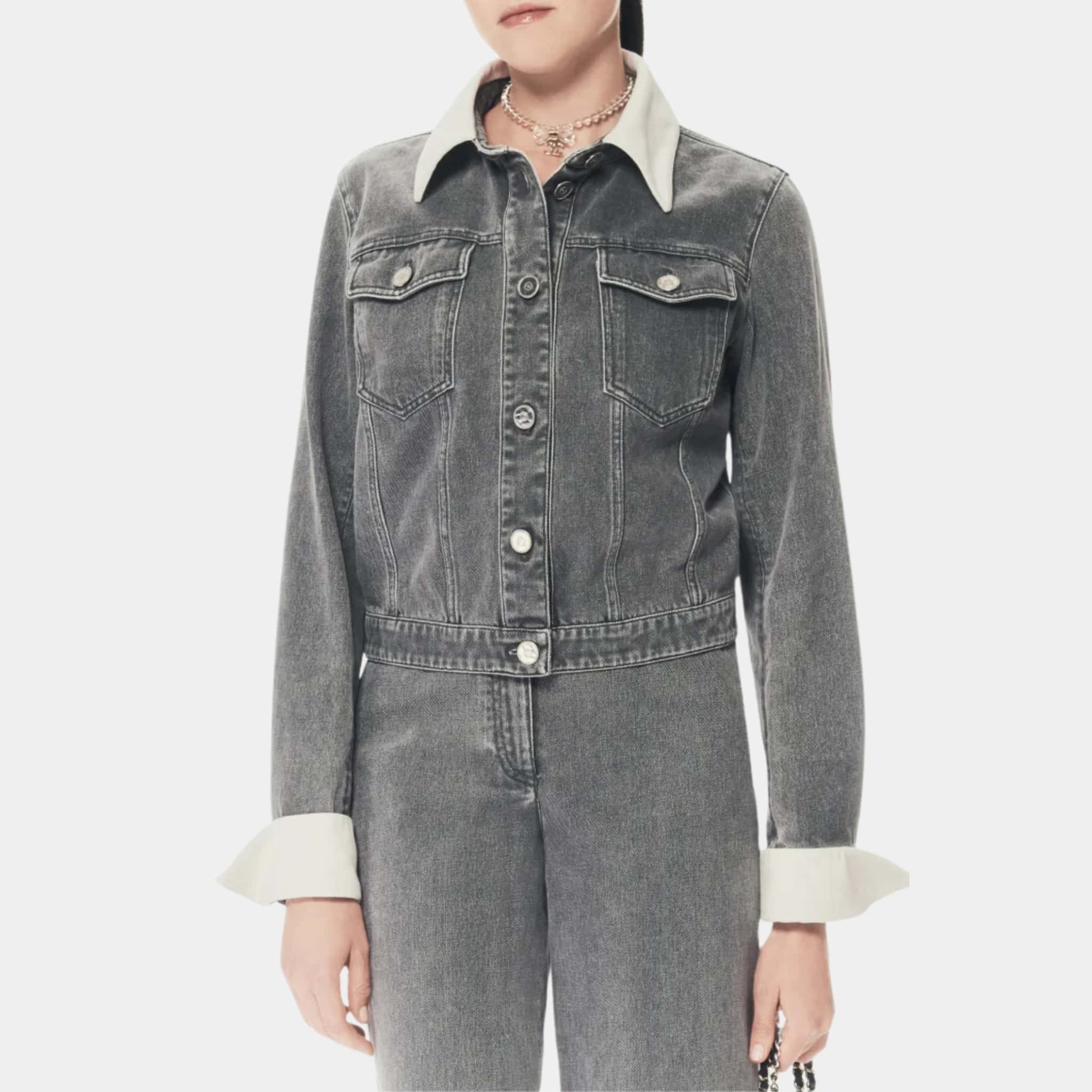 Jacket Washed Out Denim Grey White - Image 2