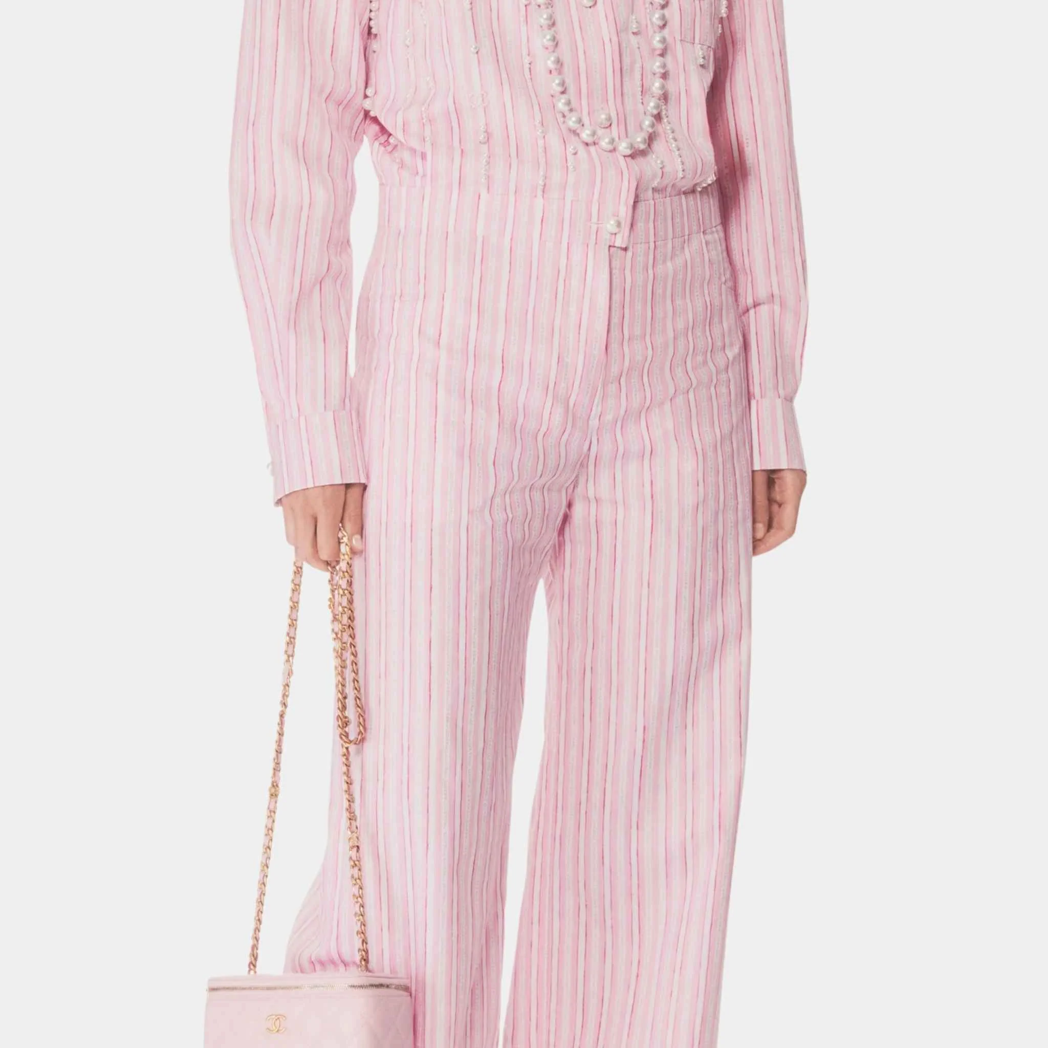 Jumpsuit Printed Cotton Poplin Light Pink White Dark Pink - Image 3