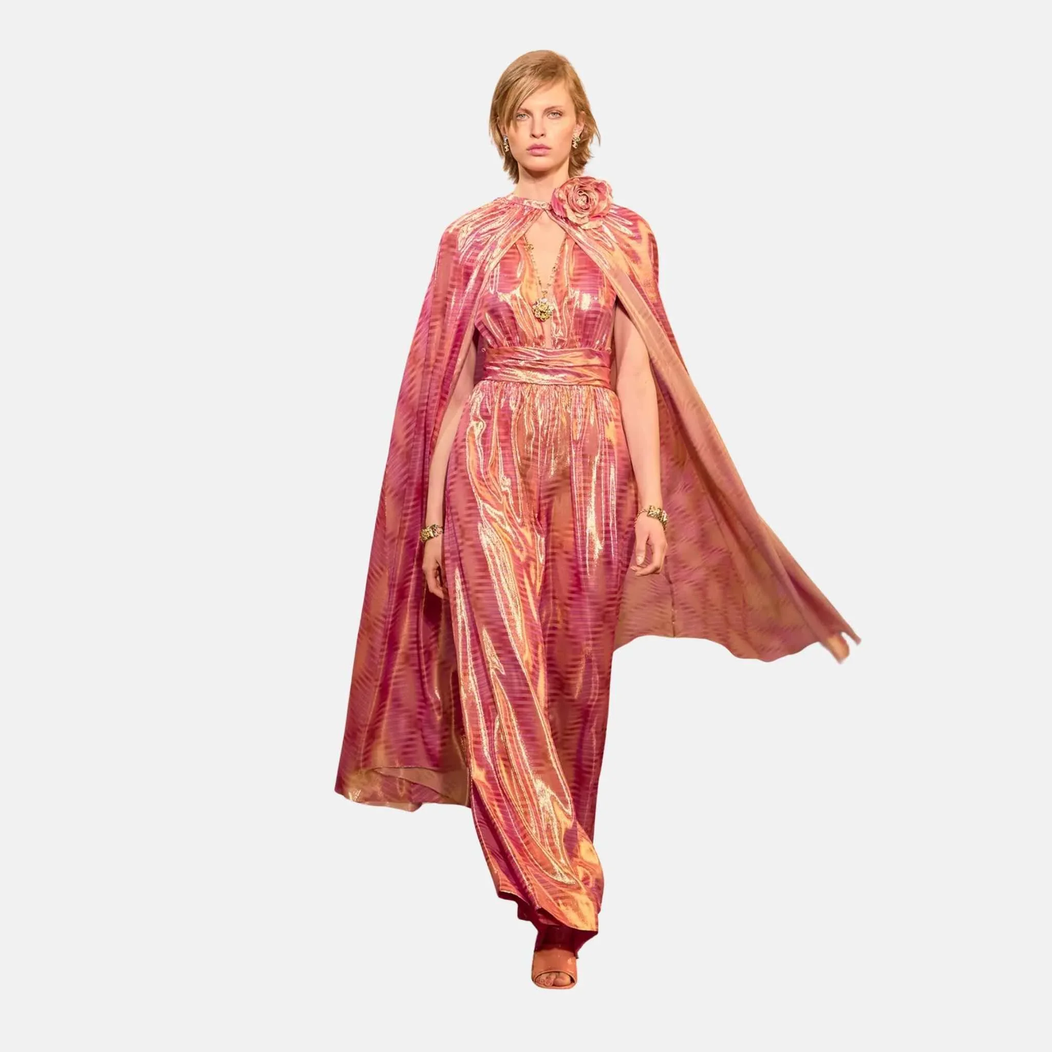 Jumpsuit in Silk and Mixed Fibres