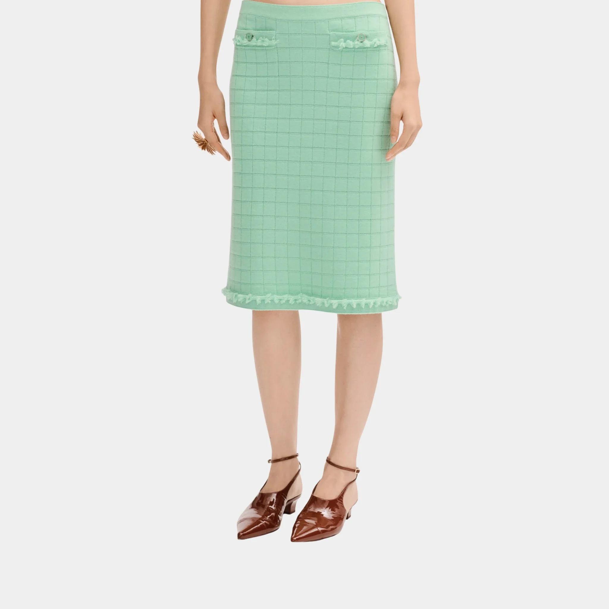 Light Green Skirt in Cashmere