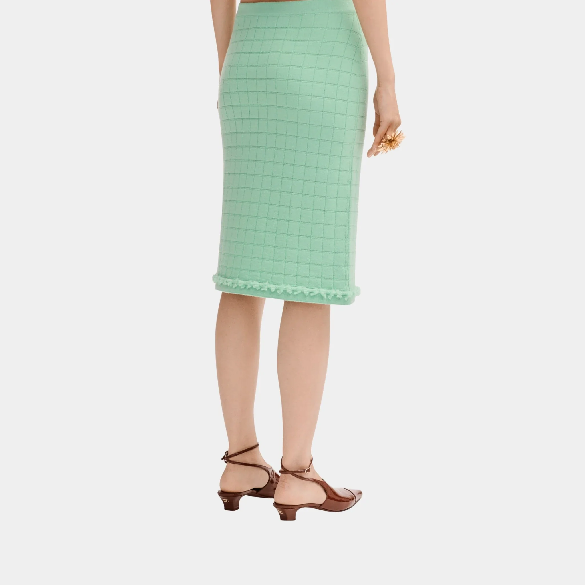 Light Green Skirt in Cashmere - Image 2