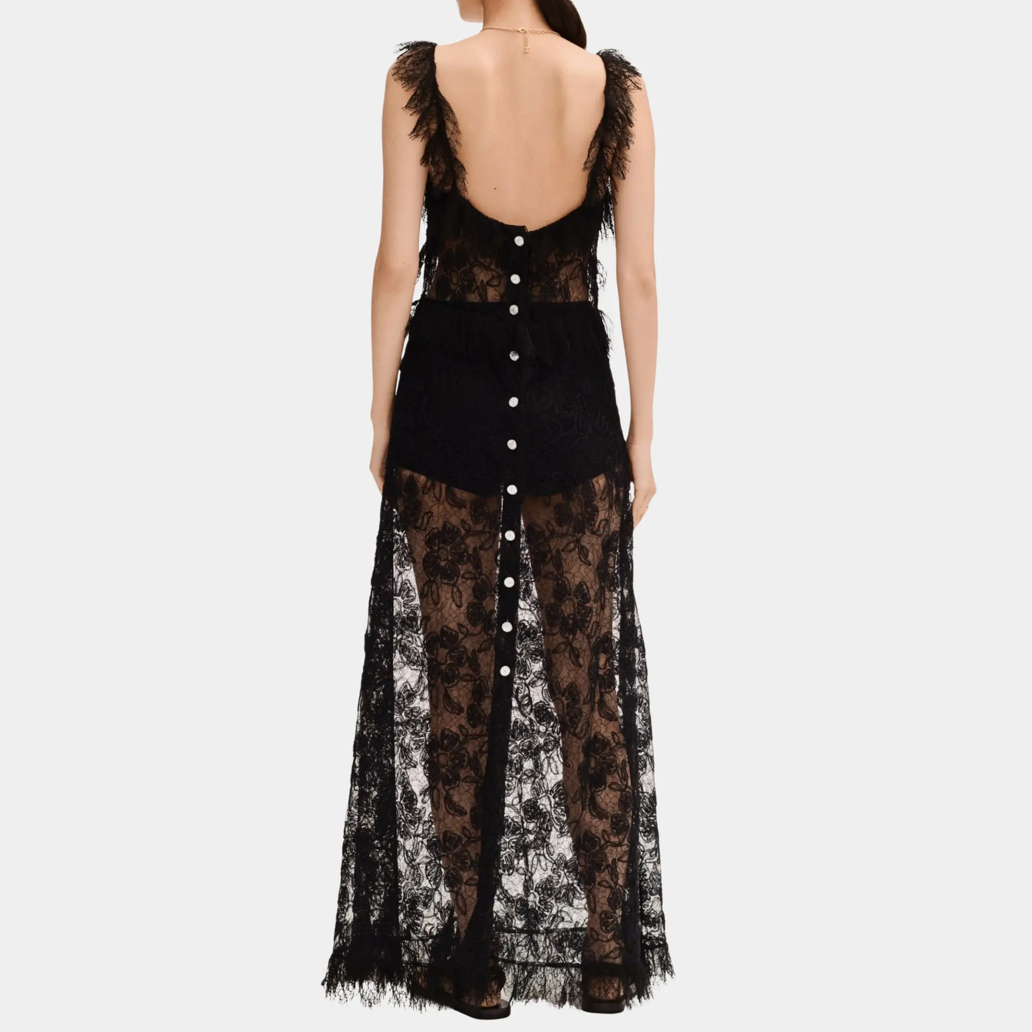 Long Dress in Black Lace - Image 2