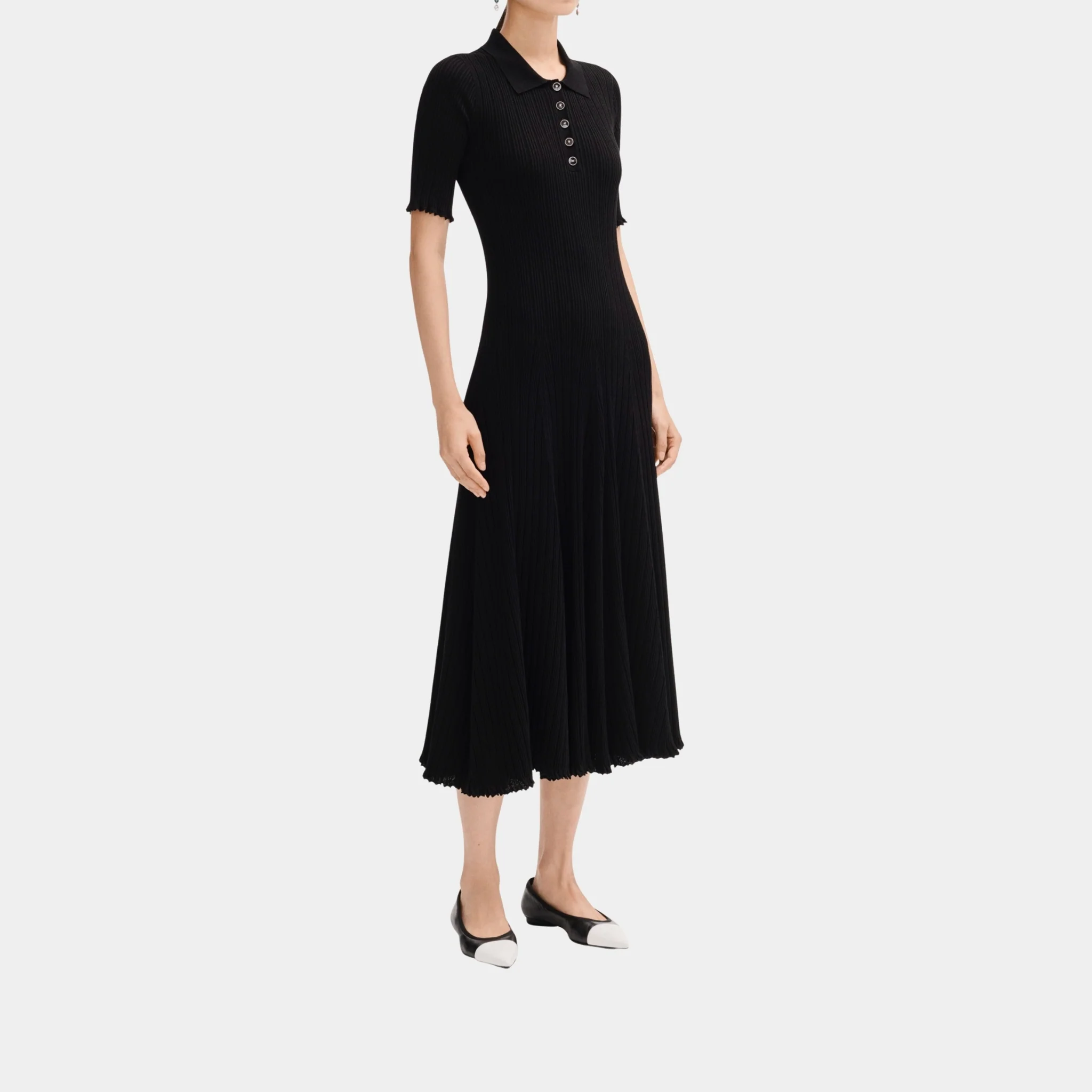 Long Dress in Black Mixed Fibres