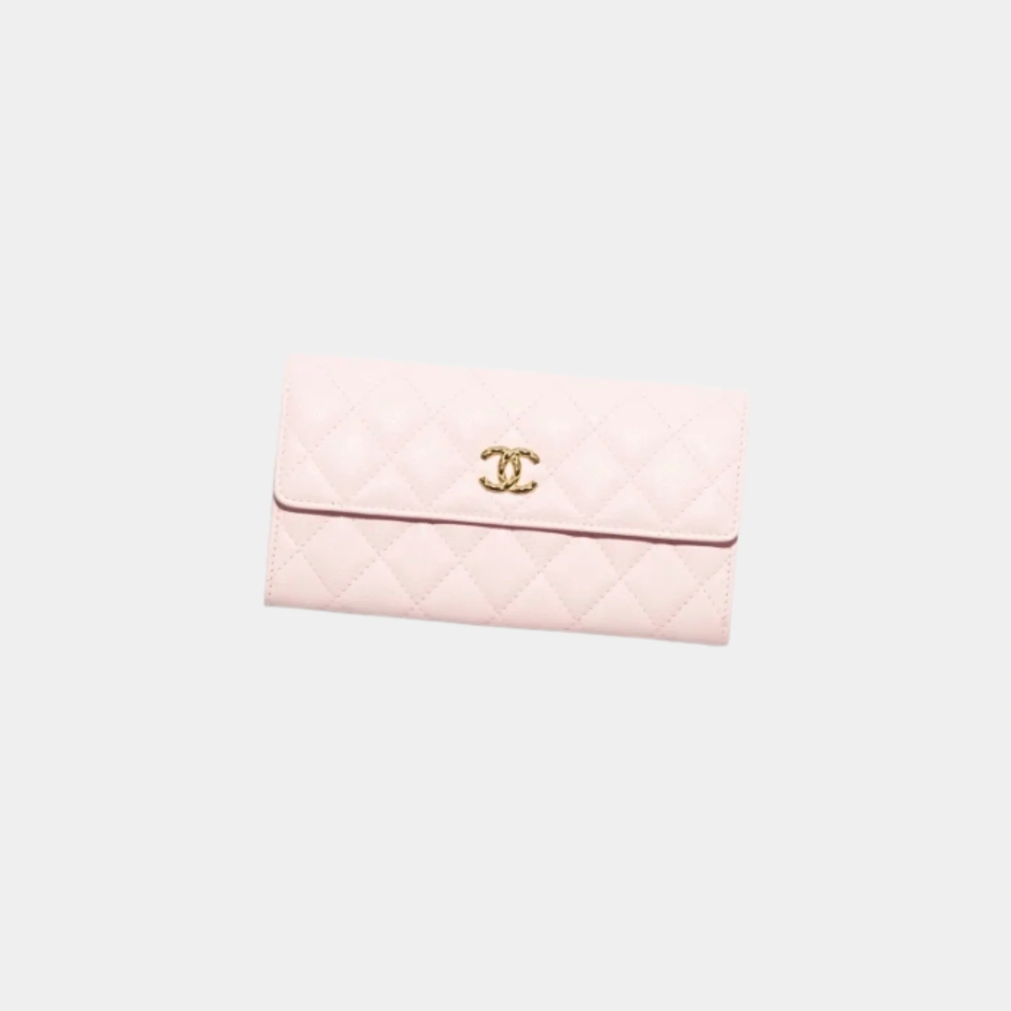 Long Flap Wallet in Grained Shiny Calfskin
