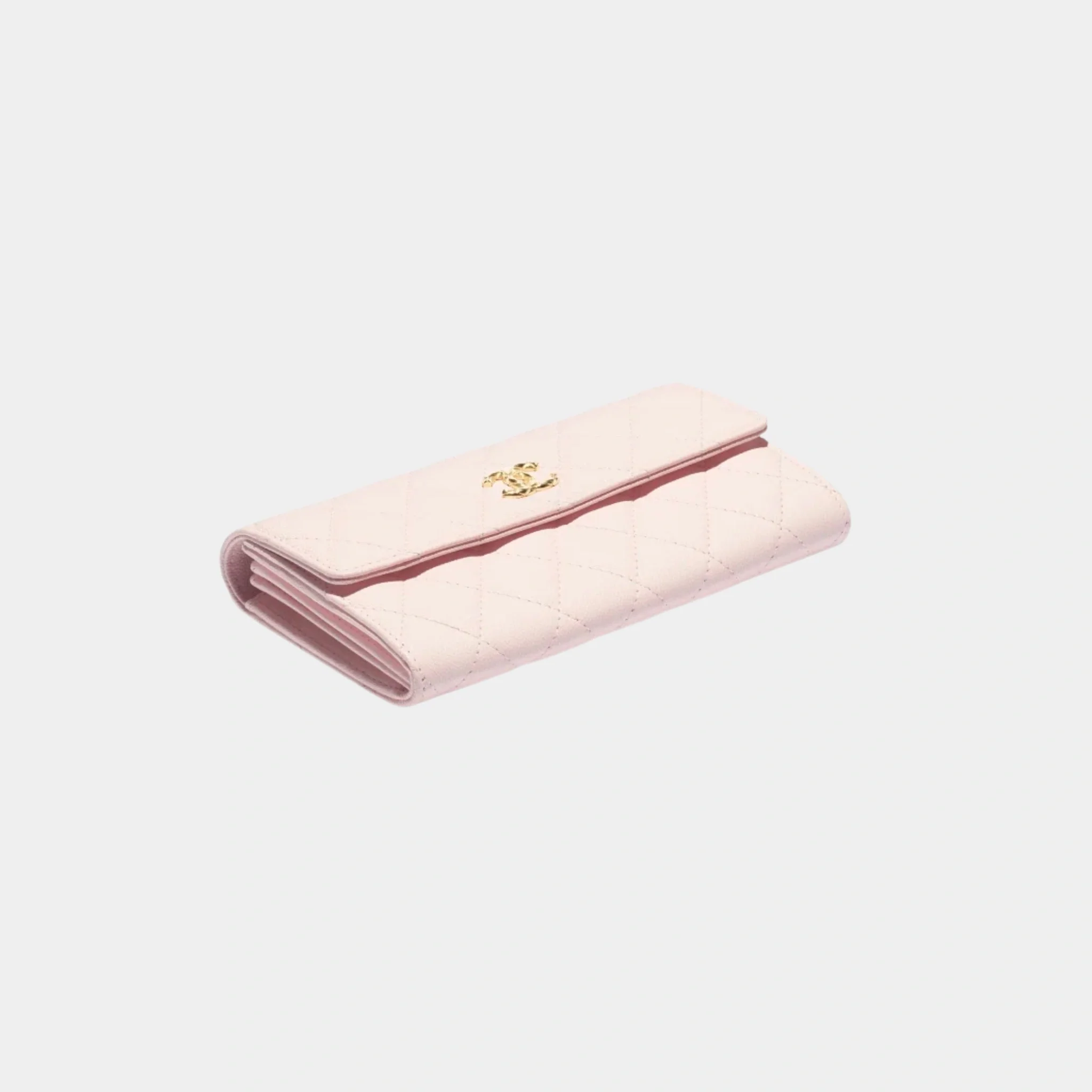 Long Flap Wallet in Grained Shiny Calfskin - Image 2