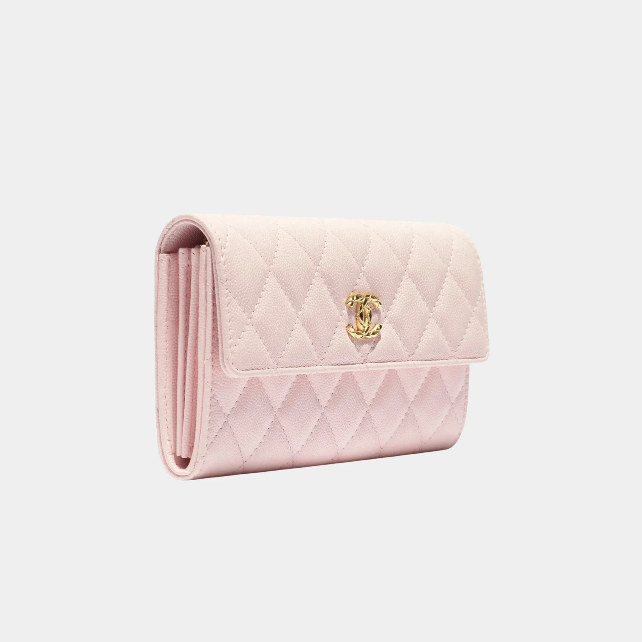 Long Flap Wallet in Grained Shiny Calfskin - Image 3