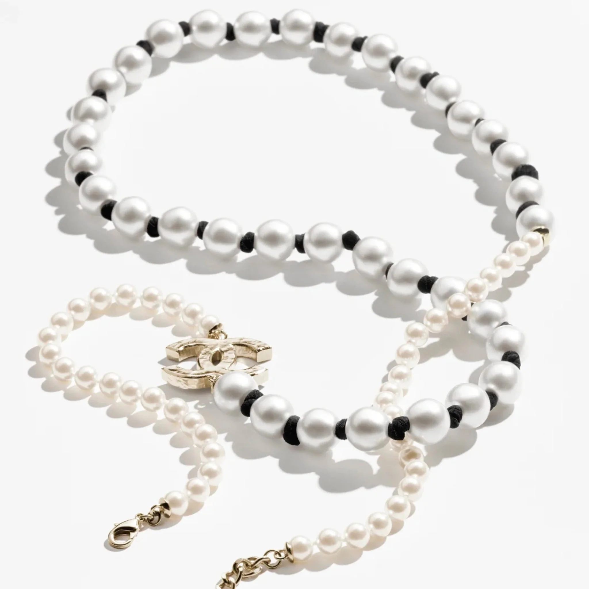 Long Necklace Metal Glass Imitation Pearls Silk Resin - Image 2