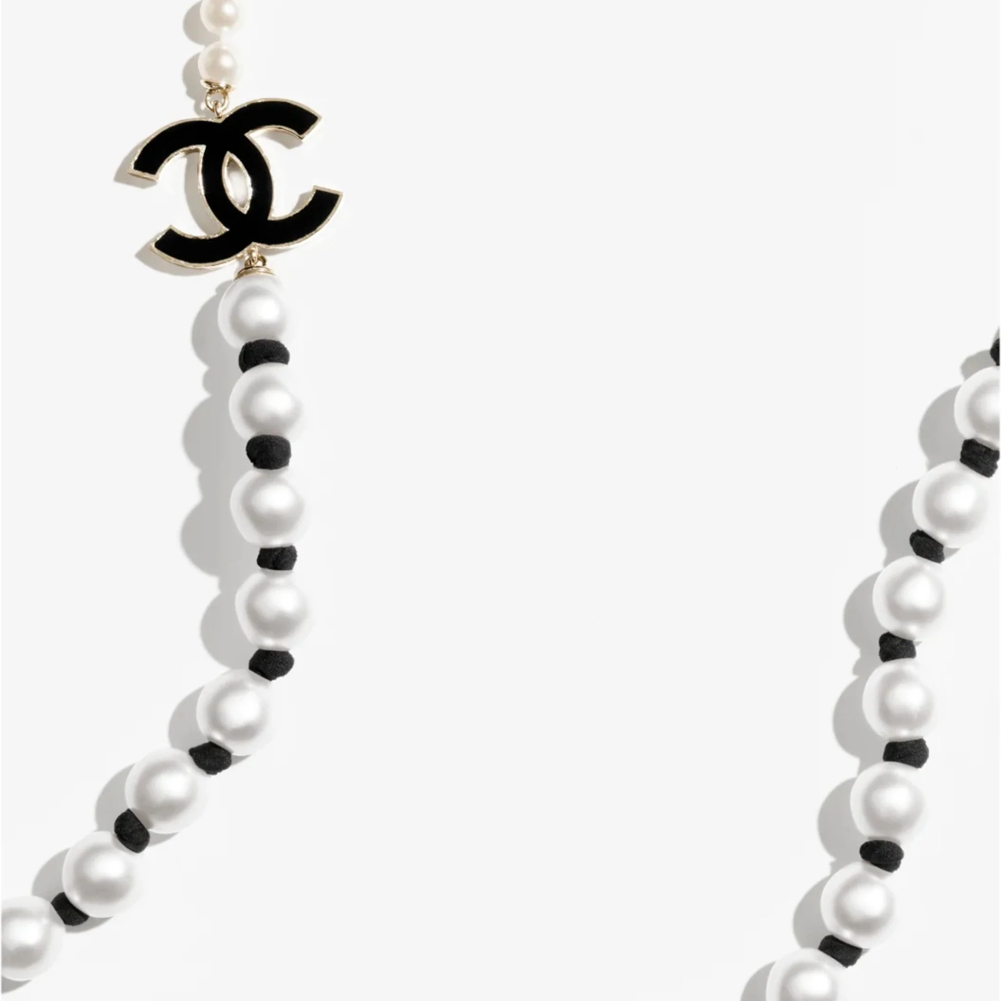 Long Necklace Metal Glass Imitation Pearls Silk Resin - Image 3