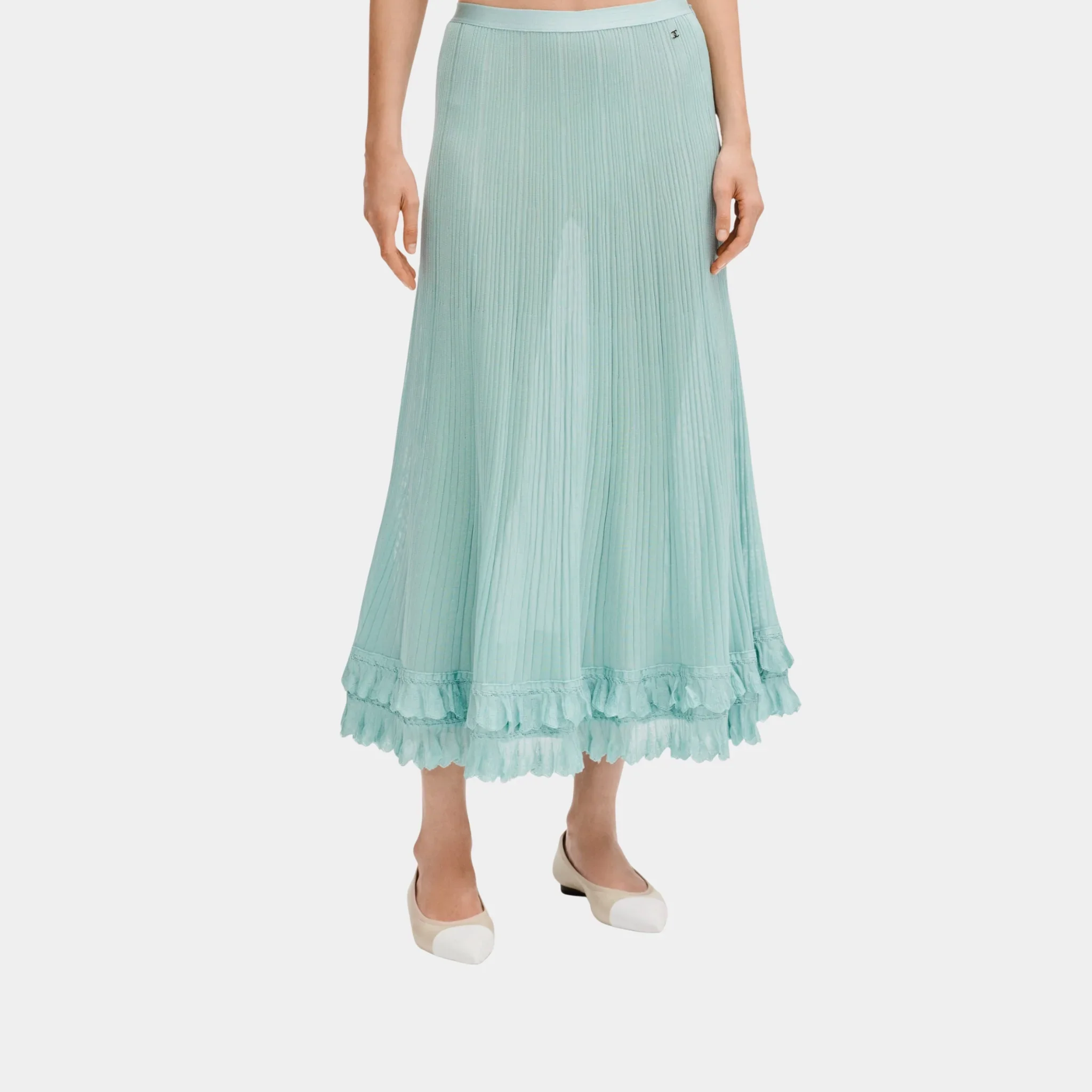 Long Skirt in Light Blue Silk