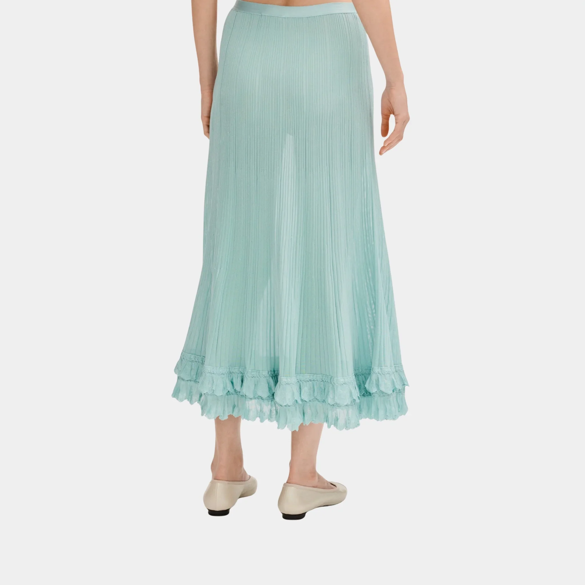 Long Skirt in Light Blue Silk - Image 2