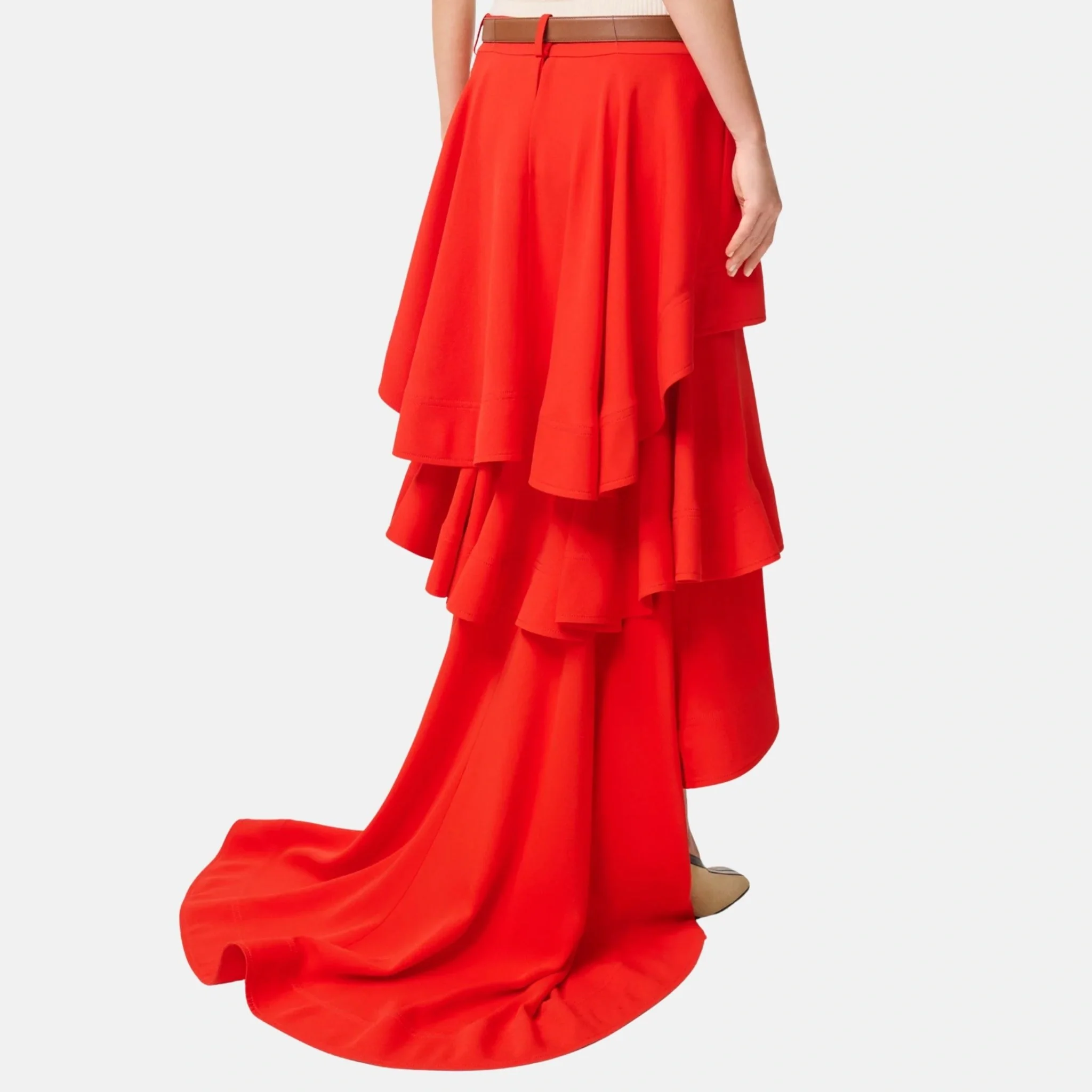 Long Skirt Silk Red - Image 2