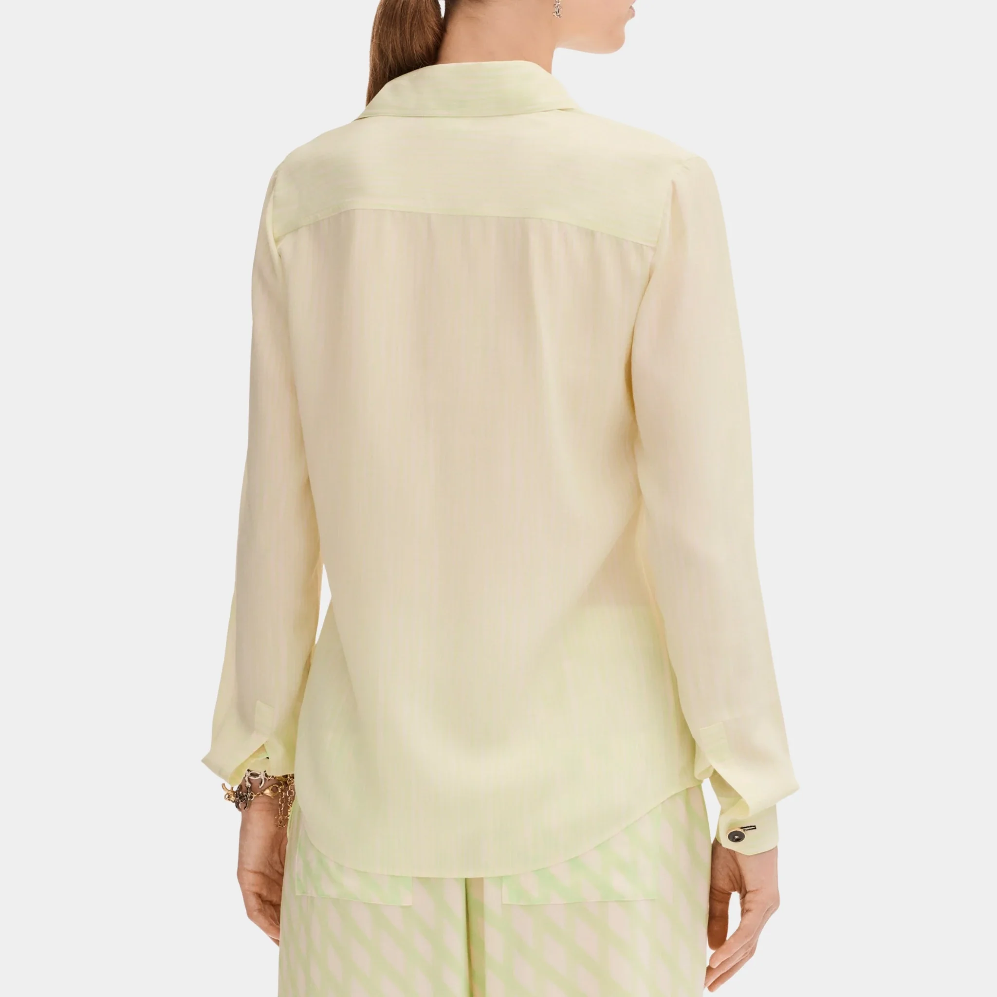 Long Sleeved Shirt in Silk Crepe - Image 2