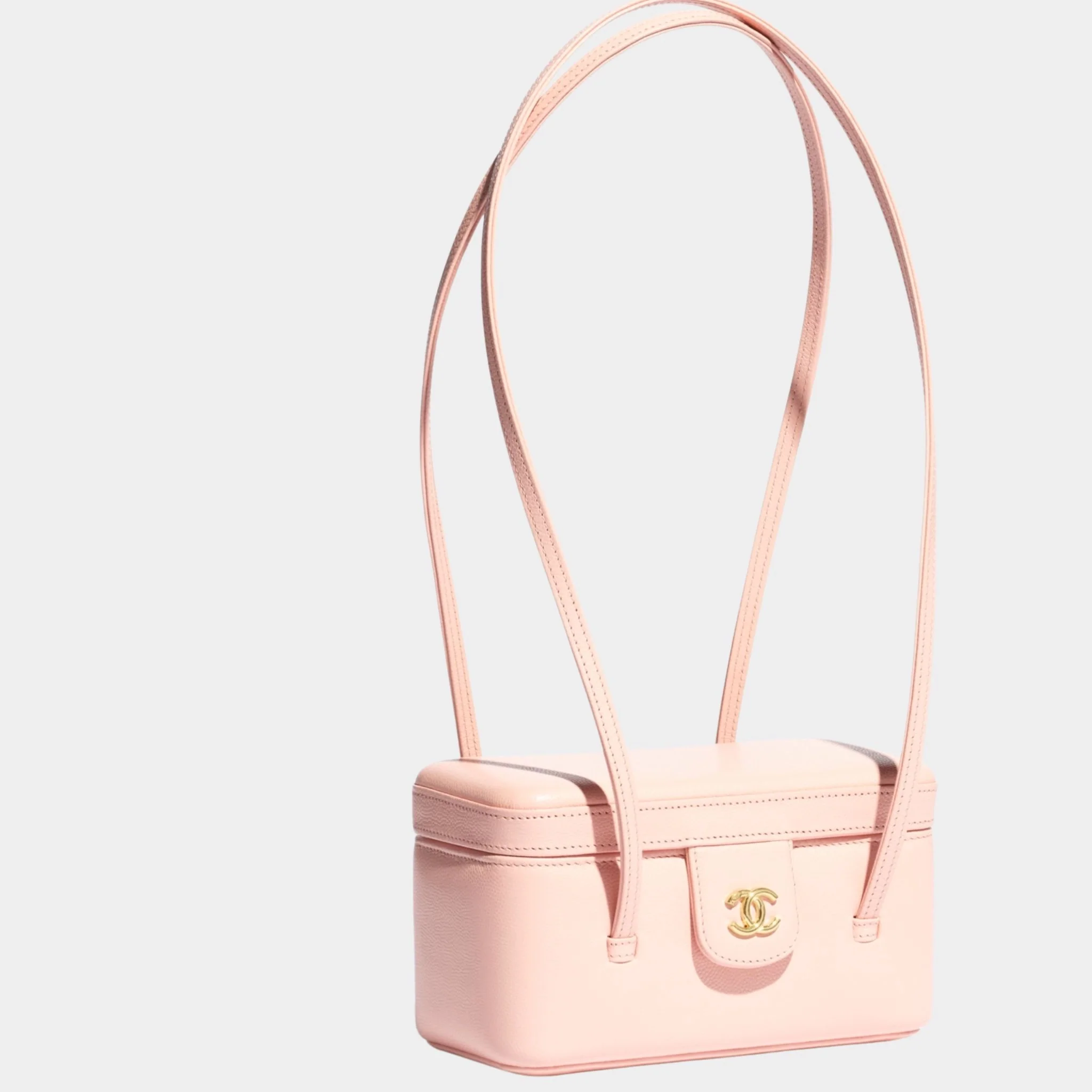 Long Vanity With Leather Strap Grained Shiny Calfskin & Gold Tone Metal - Image 3
