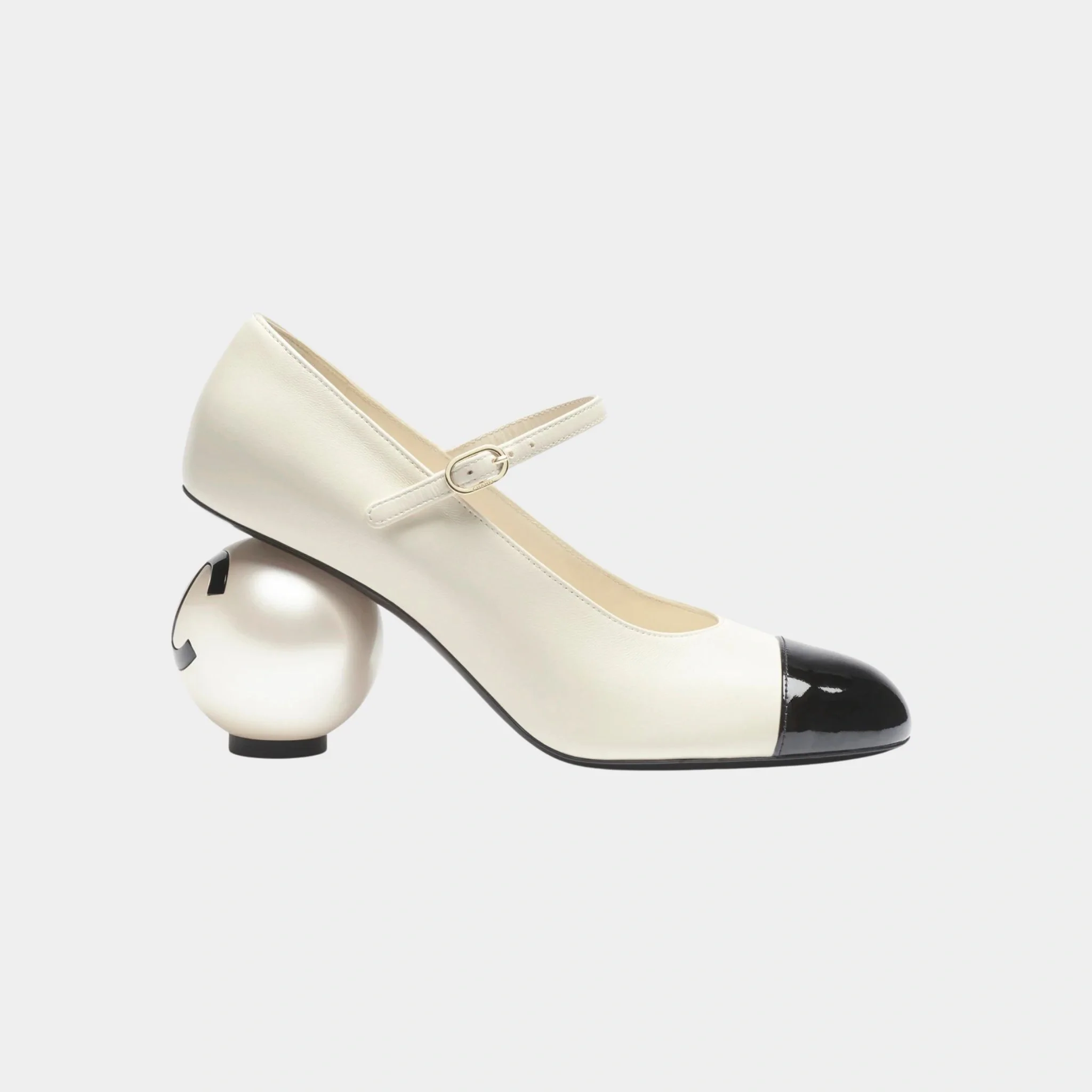 Mary Janes Lambskin Patent Calfskin & Imitation Pearls Black