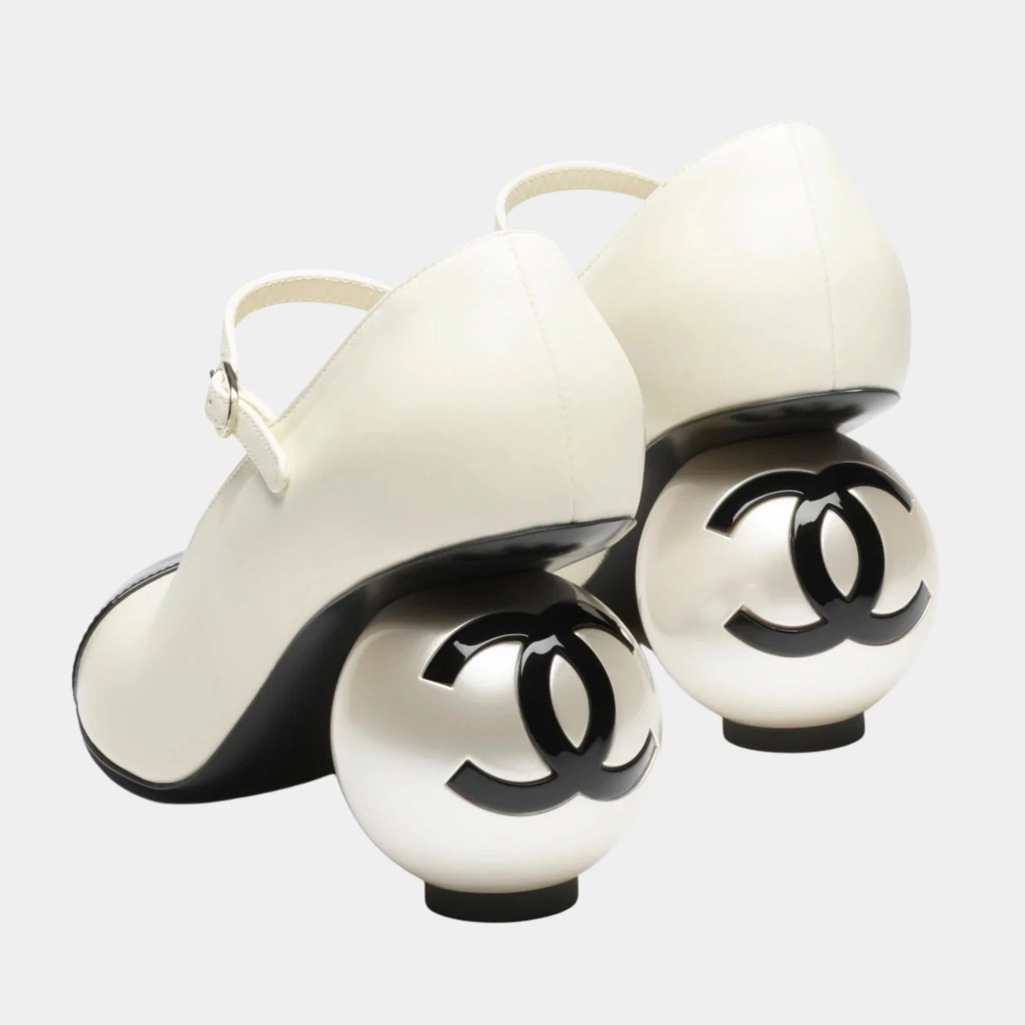 Mary Janes Lambskin Patent Calfskin & Imitation Pearls Black - Image 2