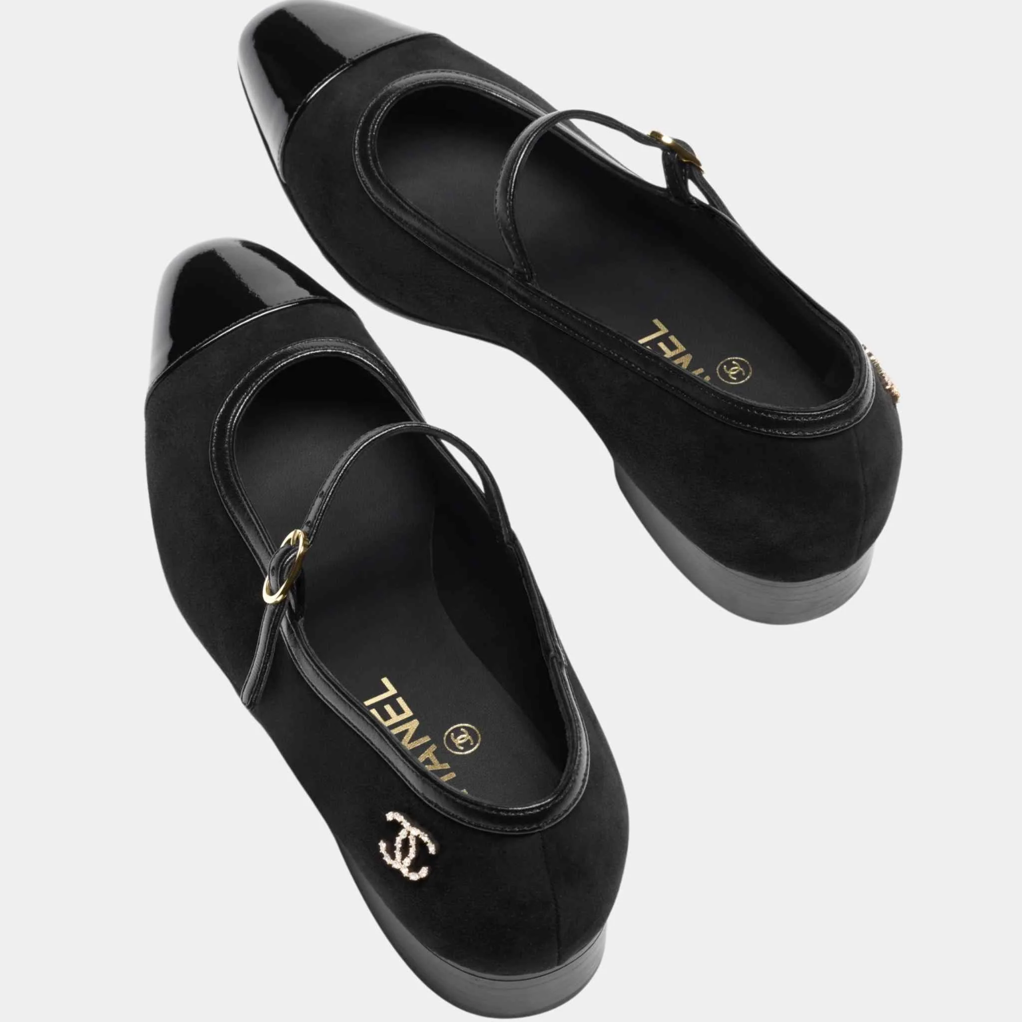 Mary Janes Suede Kidskin Lambskin Patent and Calfskin Black - Image 2
