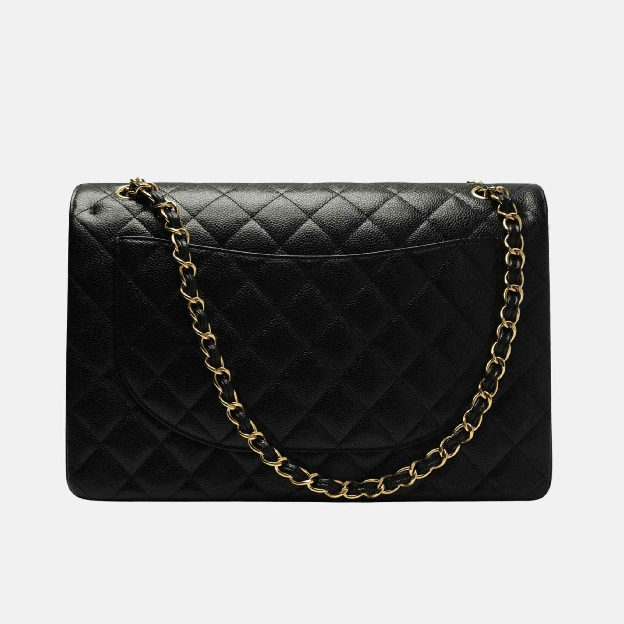 Maxi Classic Grained Calfskin Handbag In Gold Tone Metal - Image 2