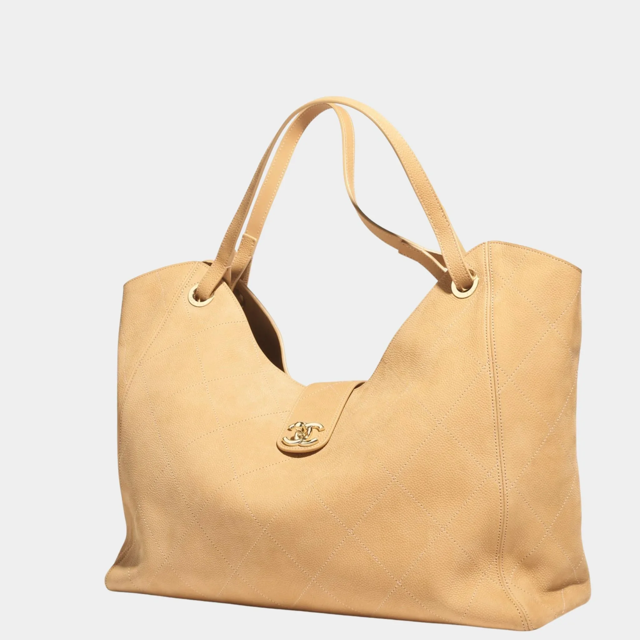 Maxi Shopping Bag Grained Nubuck Calfskin & Gold Tone Metal - Image 2