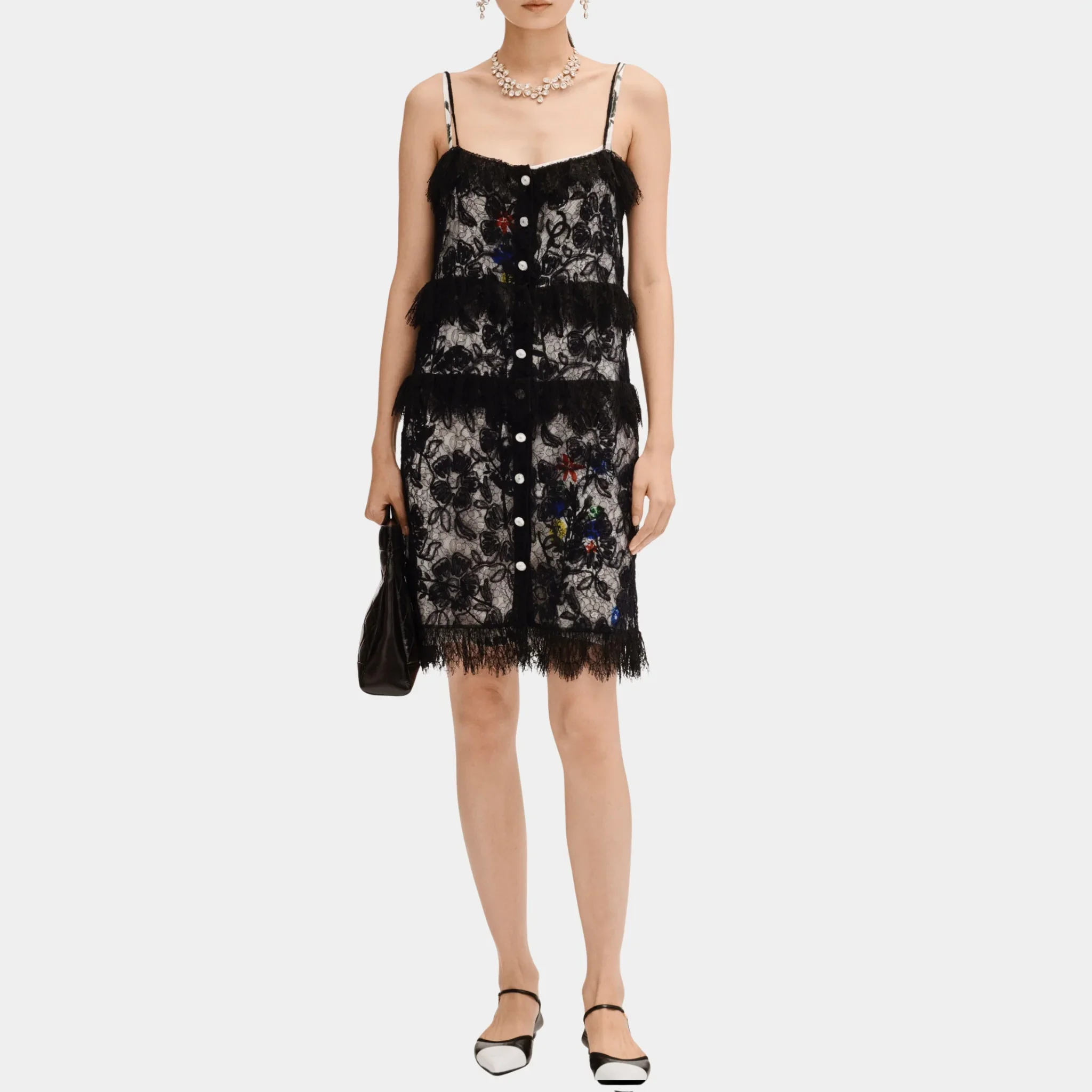 Midi Dress in Black Lace