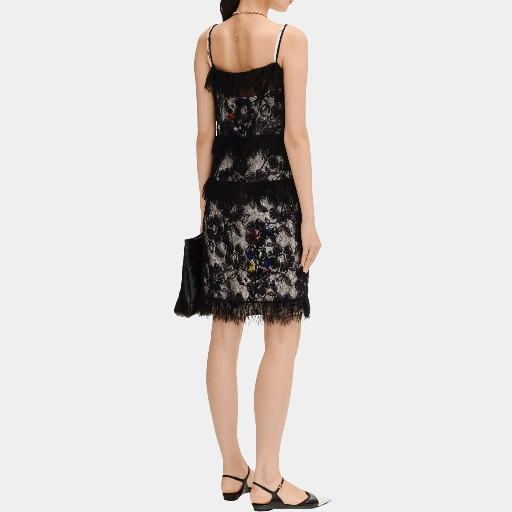 Midi Dress in Black Lace - Image 2