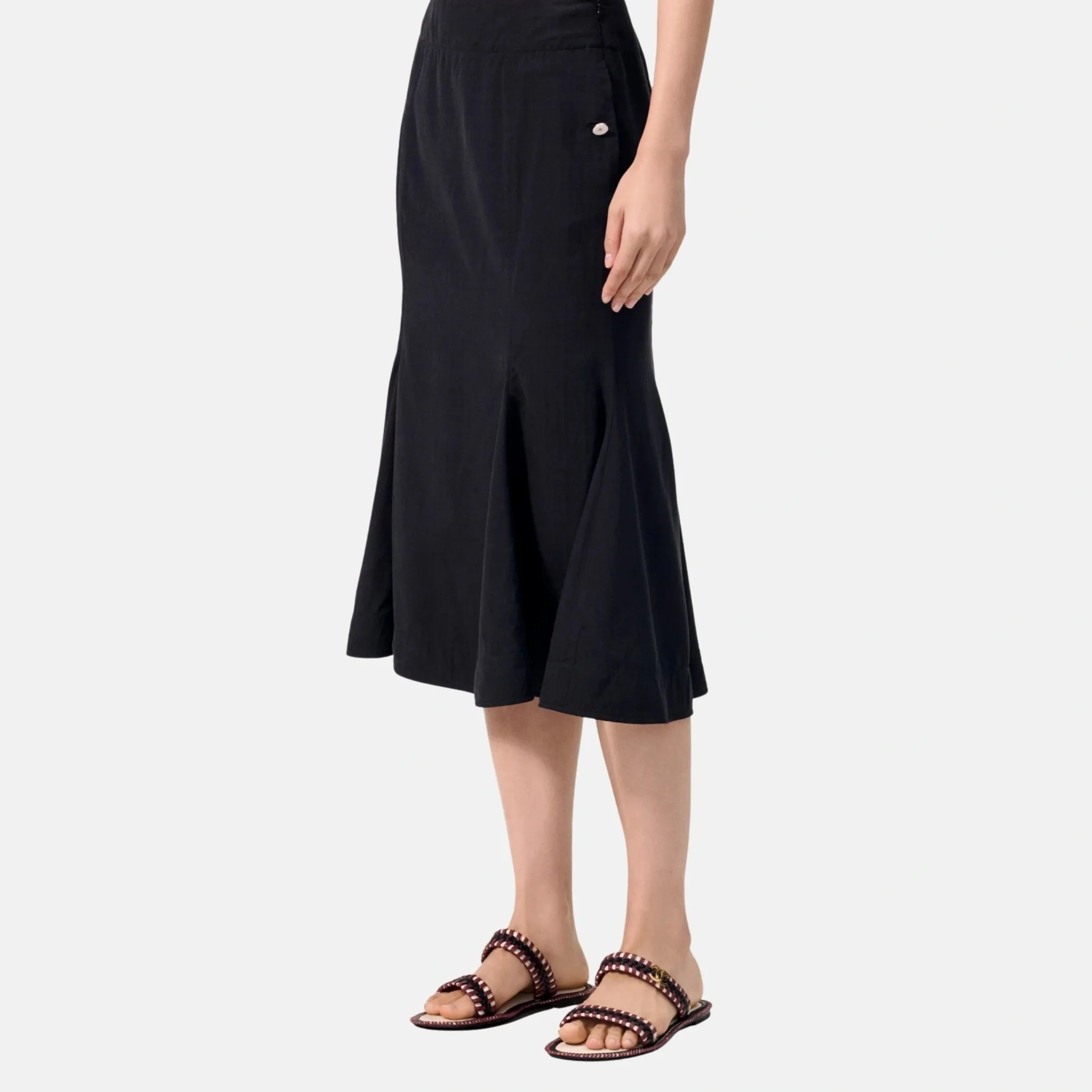 Midi Skirt Silk Black - Image 3