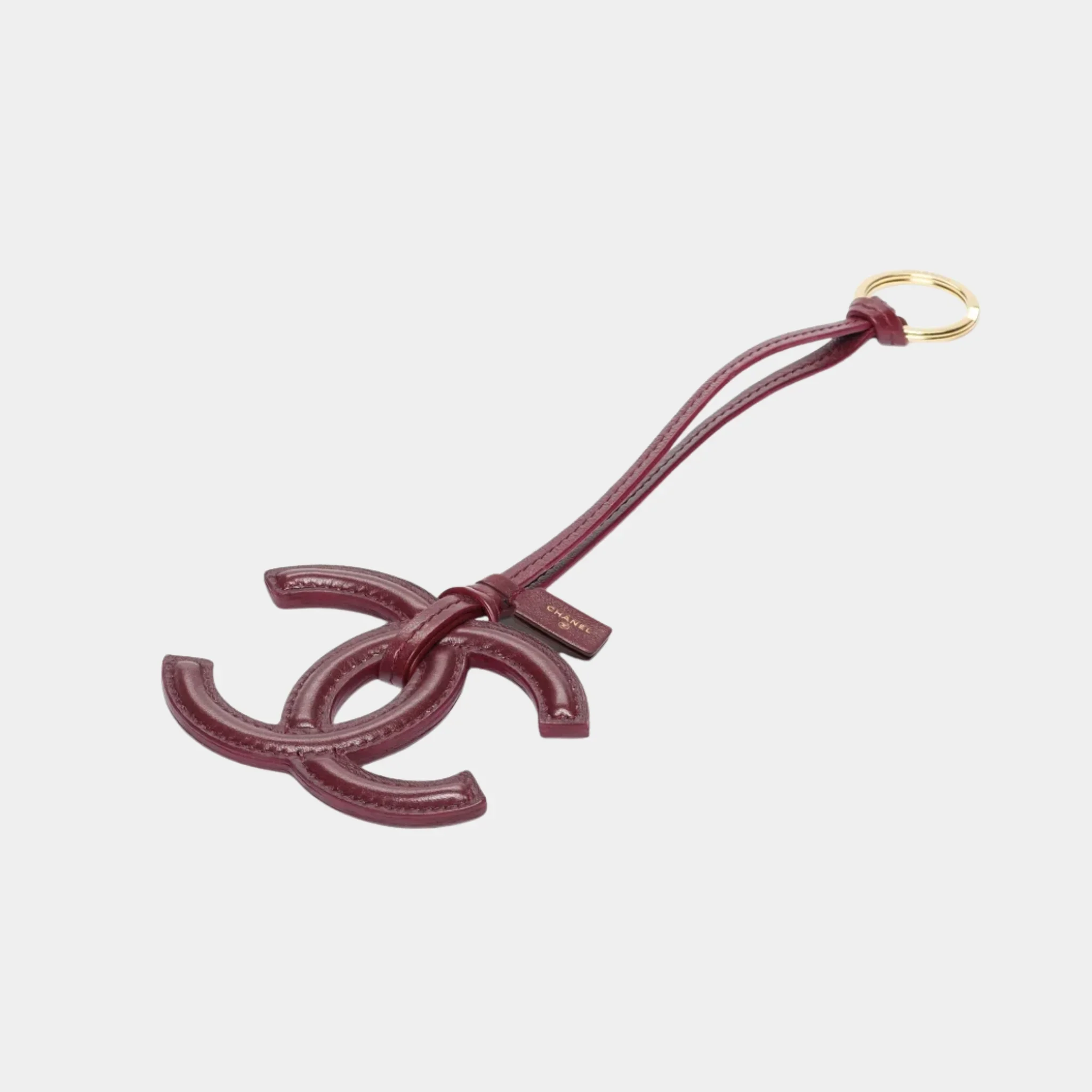 Mini Bag Charm in Dark Burgundy Lambskin