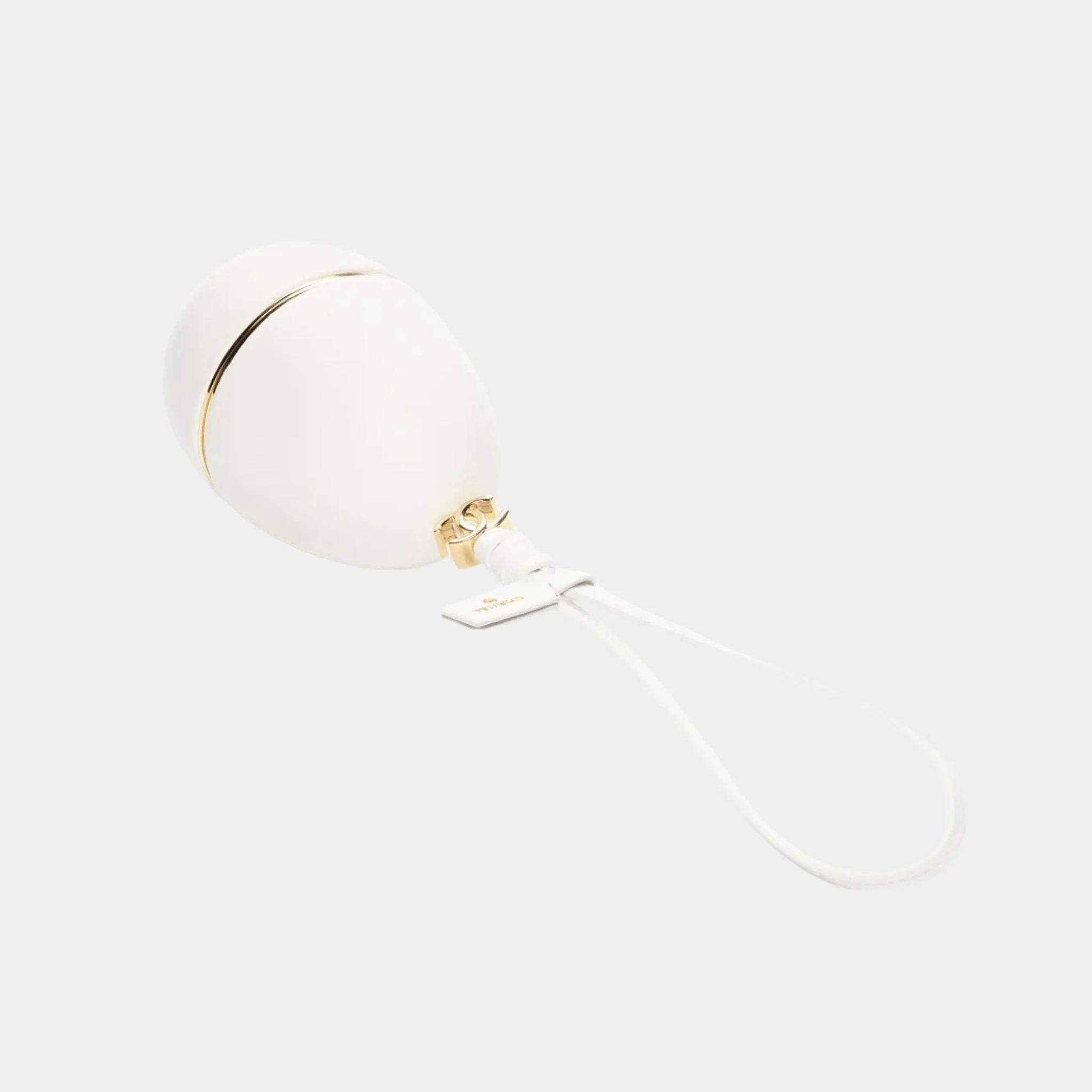 Mini Bag Charm in White Lambskin