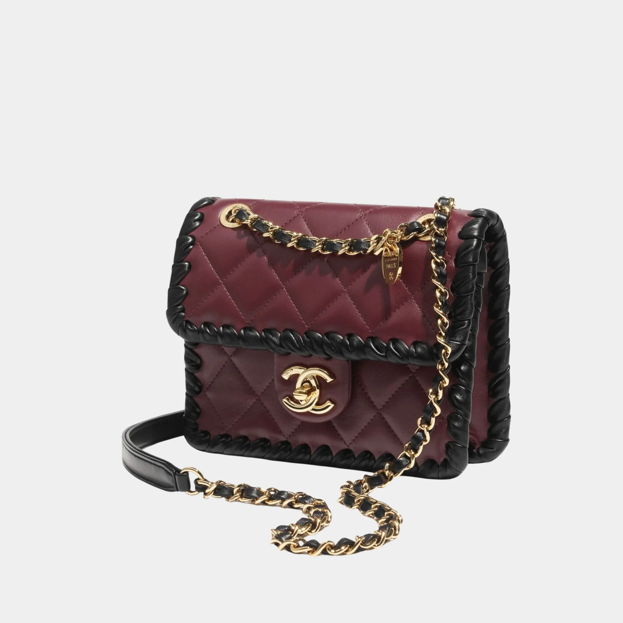 Mini Flap Bag Lambskin Braided Calfskin & Gold Tone Metal - Image 2